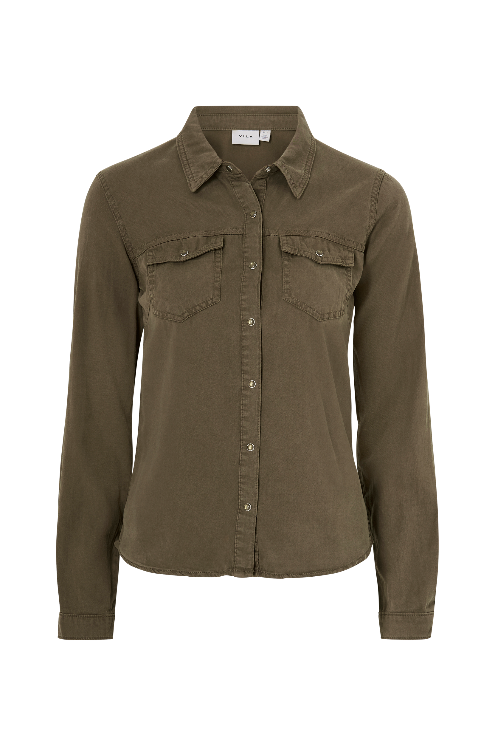 Vila - Skjorte viBista Denim Shirt - Brun - 34