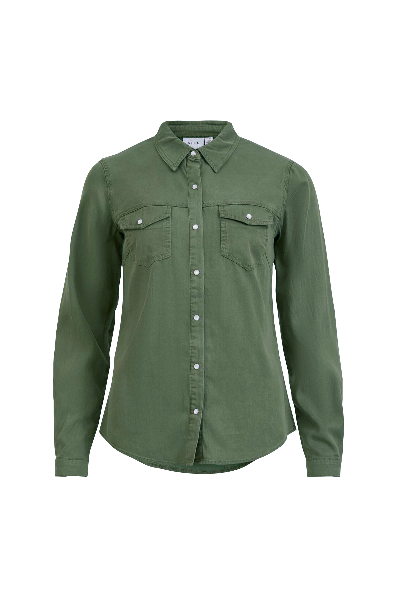 Vila - Skjorte viBista Denim Shirt - Grøn - 36