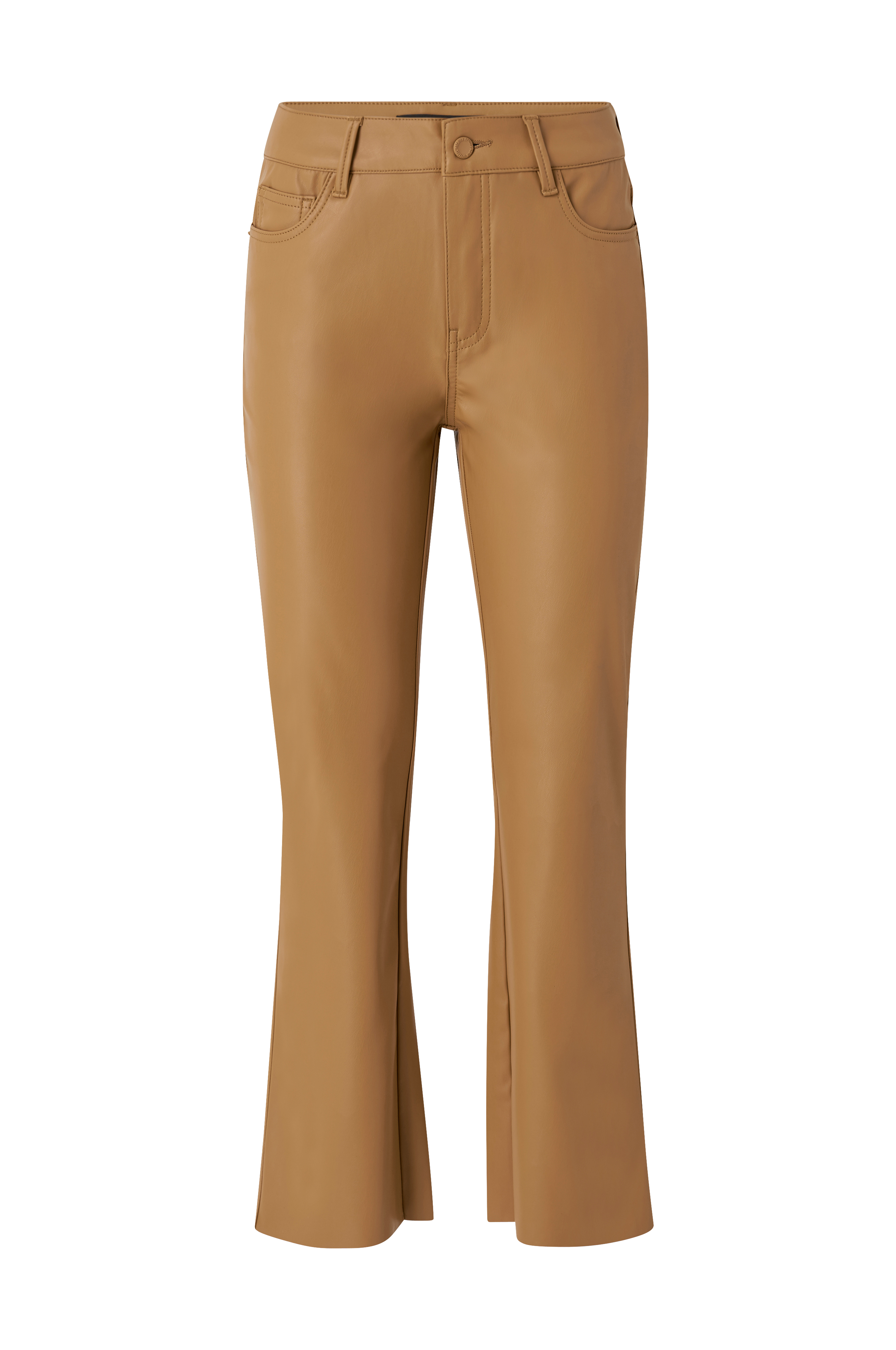 Vero vmShiela MR Kick Flare PU Coated Pants - Brun - Skindbukser