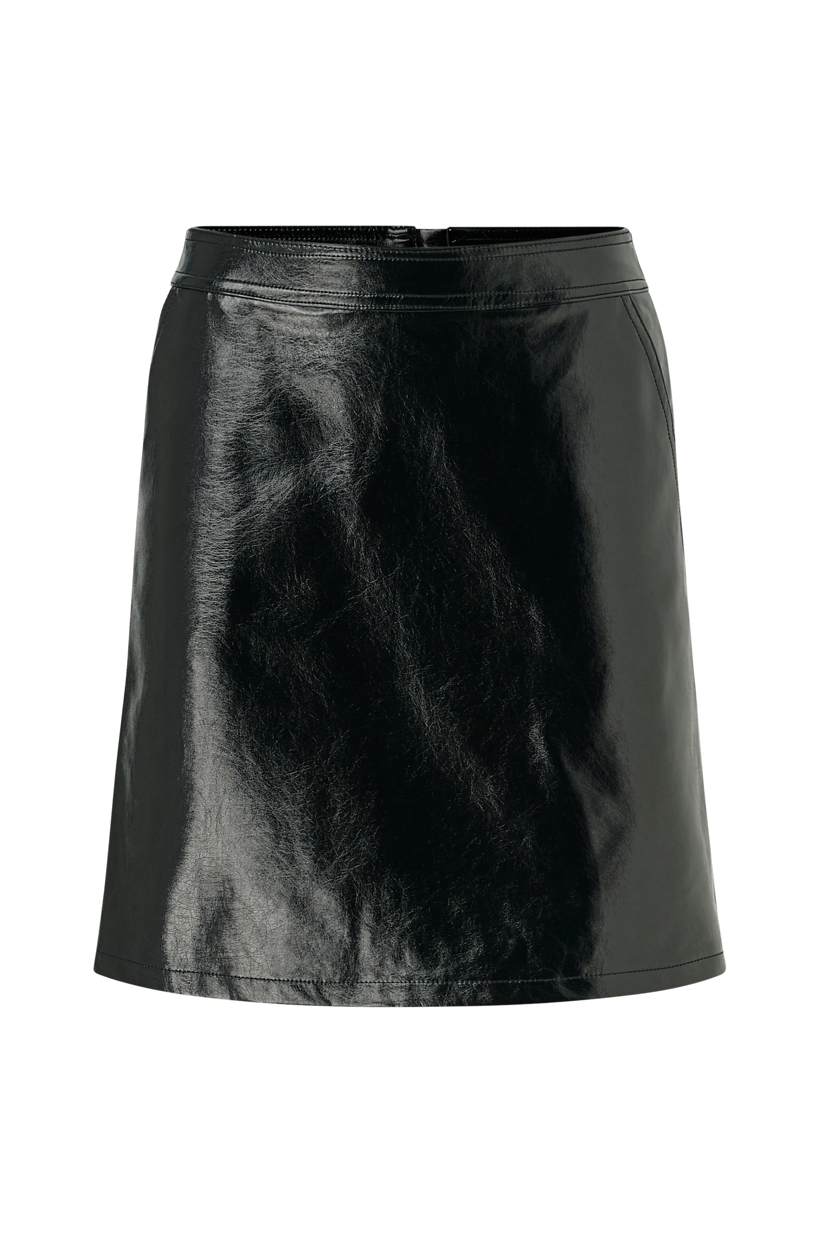 Only - Nederdel onlBella Glazed Faux Leaher Skirt - Sort - 34