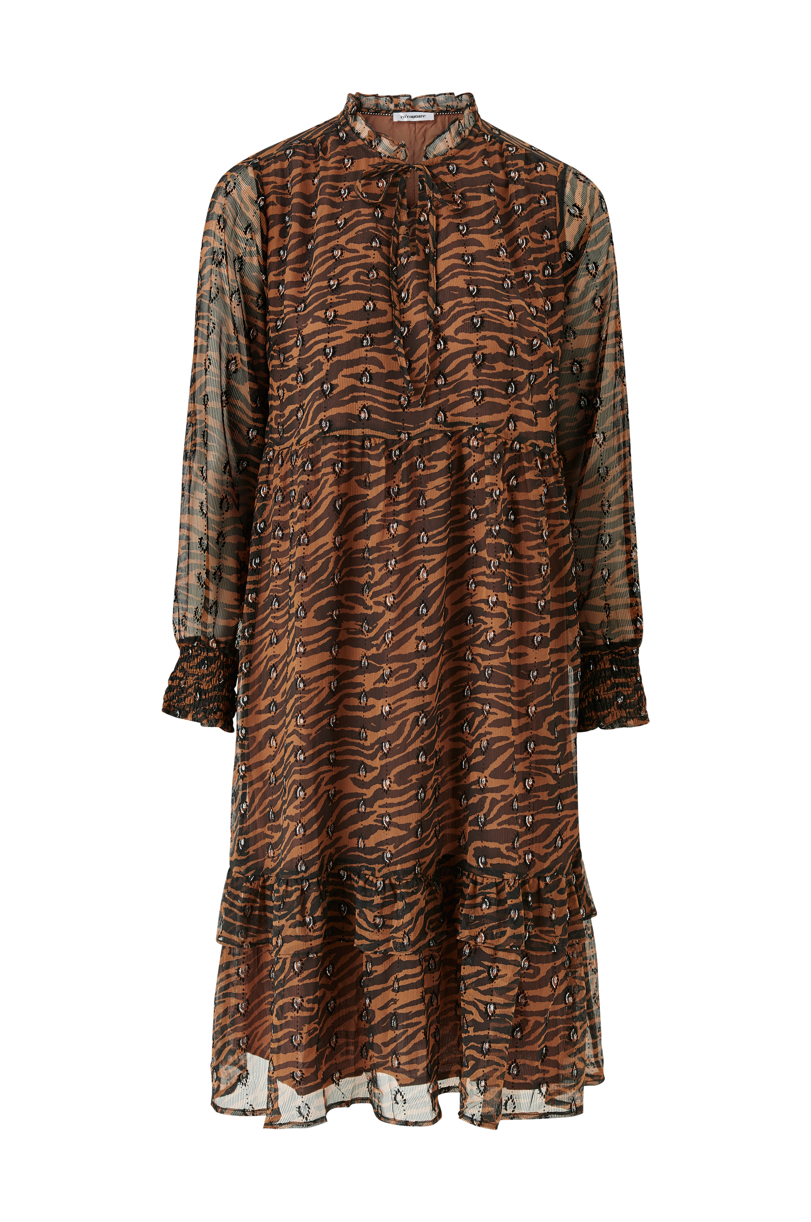 co'couture - Kjole Fantasy Zebra - Brun - 36 - Kjoler - Tøj til kvinder (29071726)