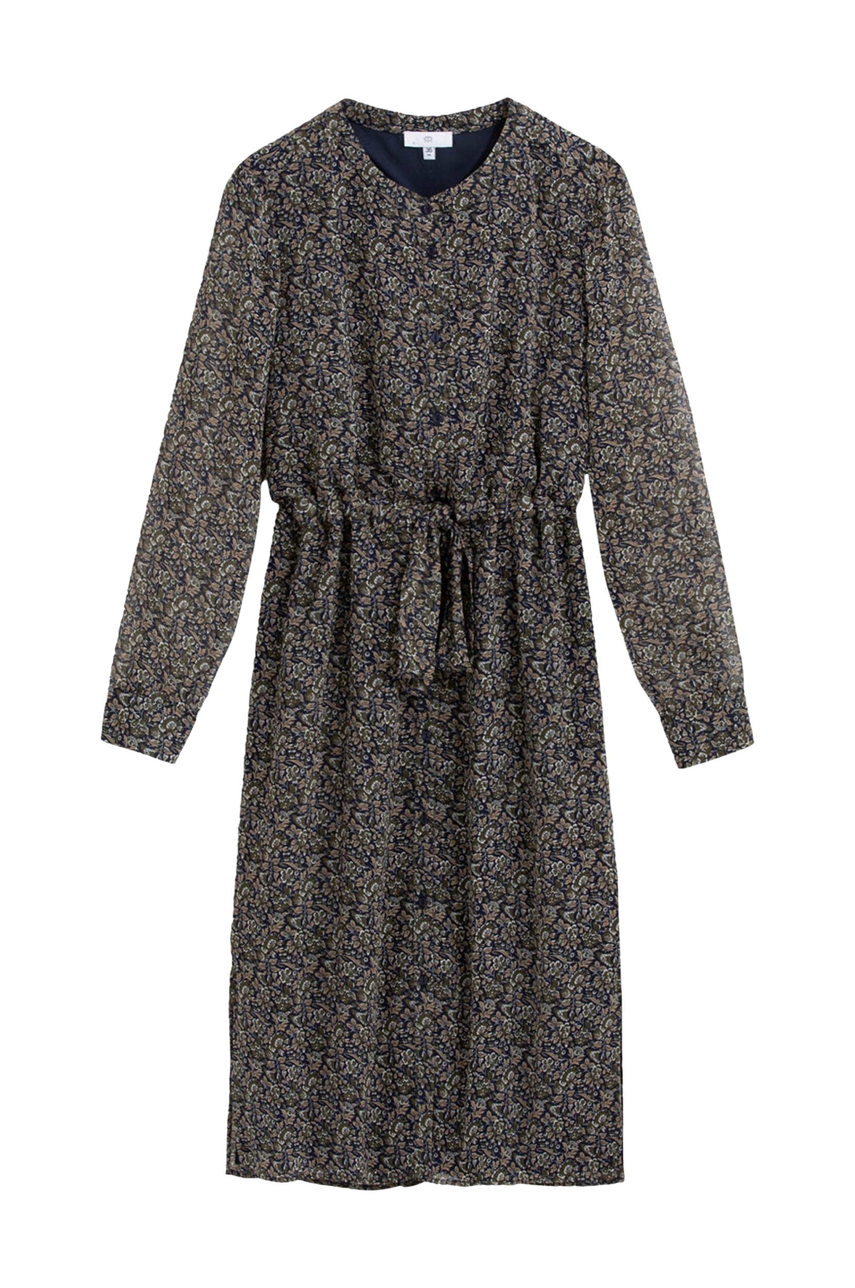 La Redoute - Mønstret kjole med lukning foran - Blå - 38