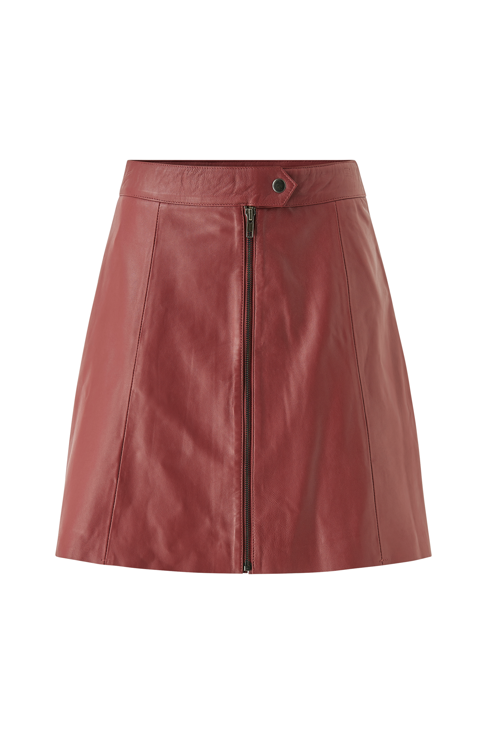 Y.A.S - Skindnederdel yasSanvi HW Leather Skirt - Brun - 30/32