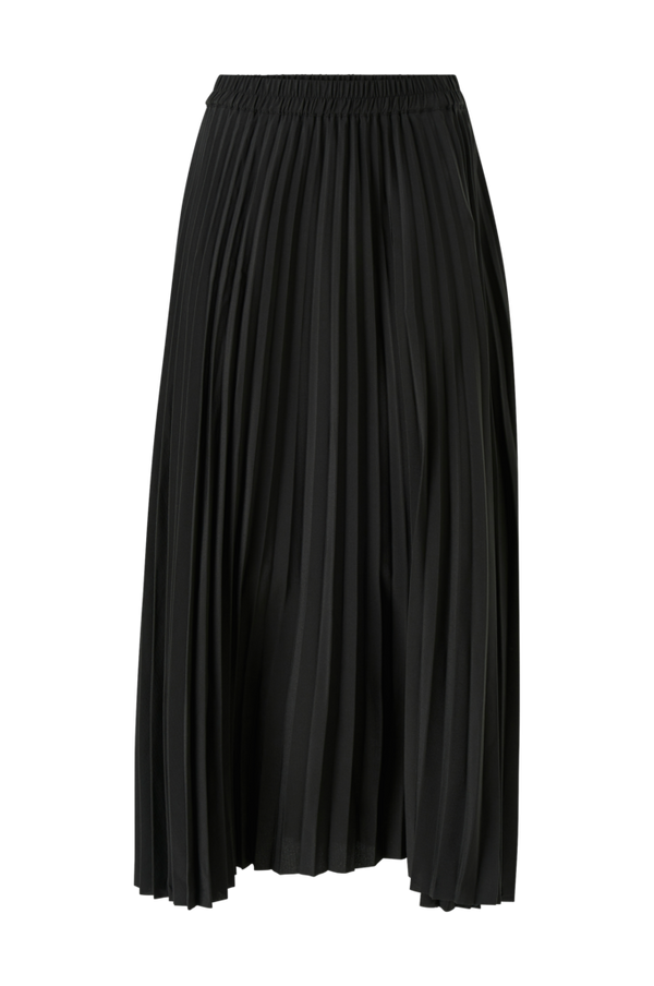 Nederdel slfTina HW Long Plisse Skirt - Sort - 36 - Nederdele - Tøj til kvinder (31353543)