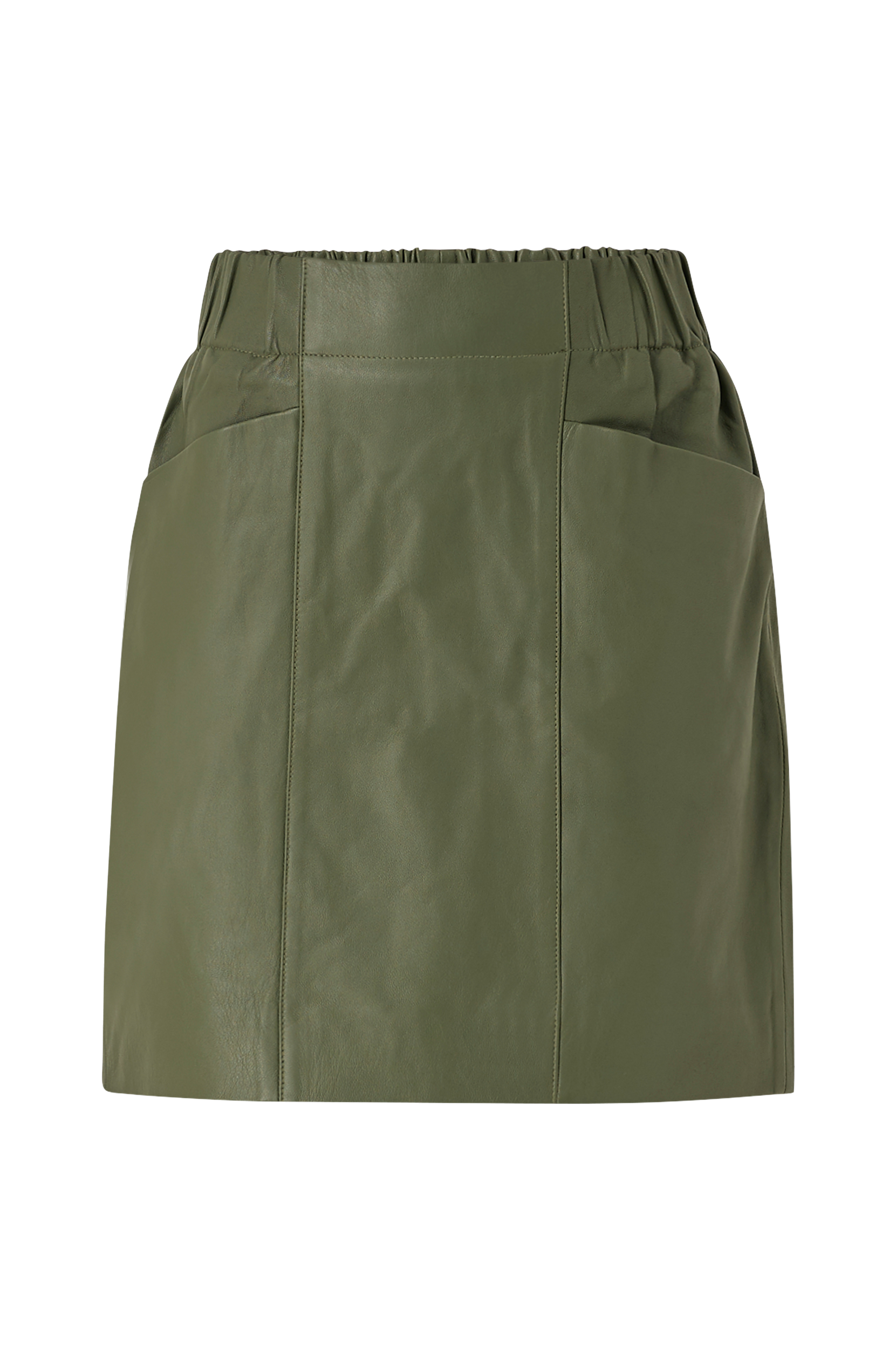 Y.A.S - Skindnederdel yasRobin HW Leather Skirt  - Grøn - 30/32