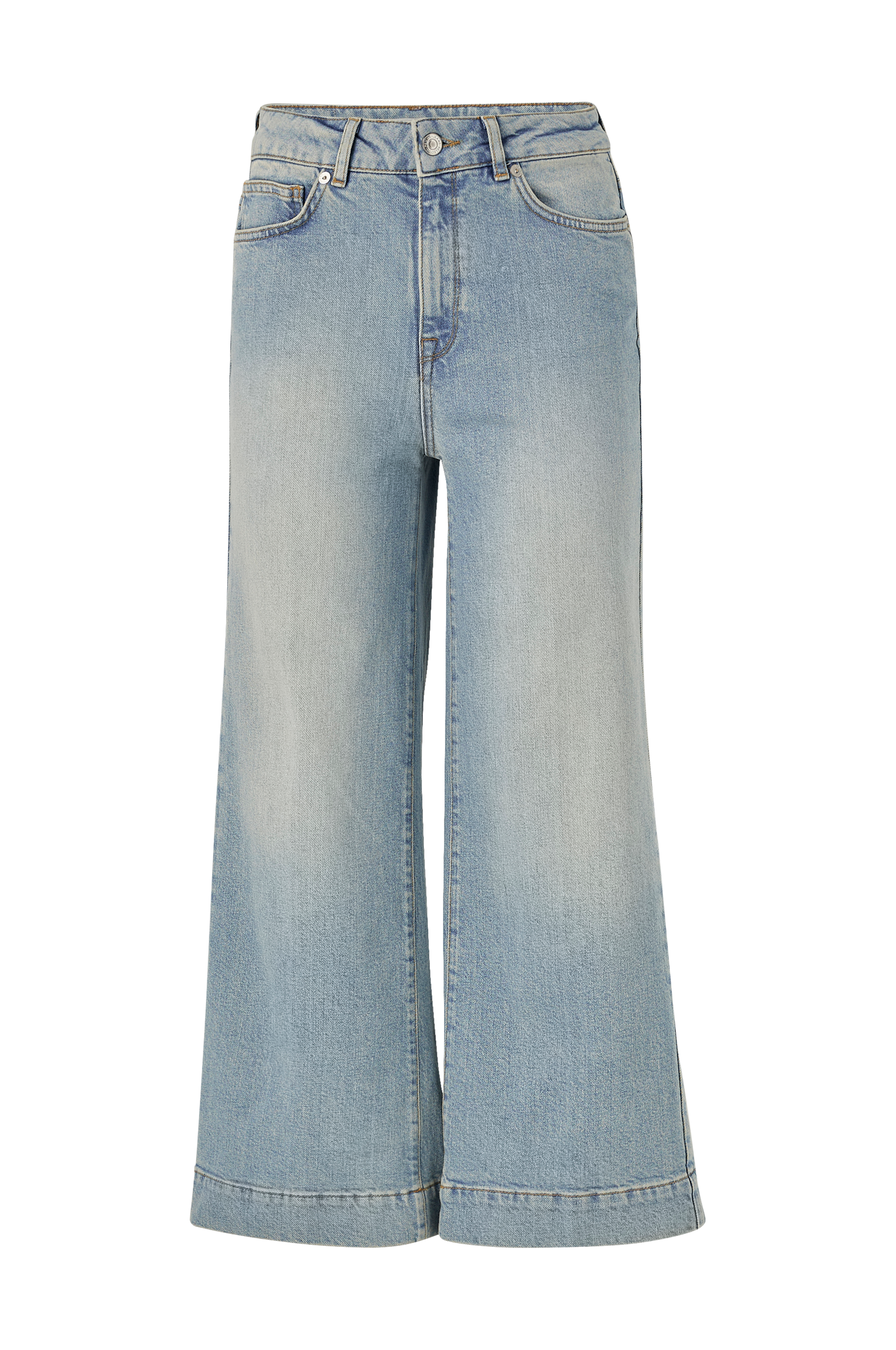 Selected FEMME - Jeans slfGene HW Wide Crop Bair Blue Jeans - Blå - W26/L32