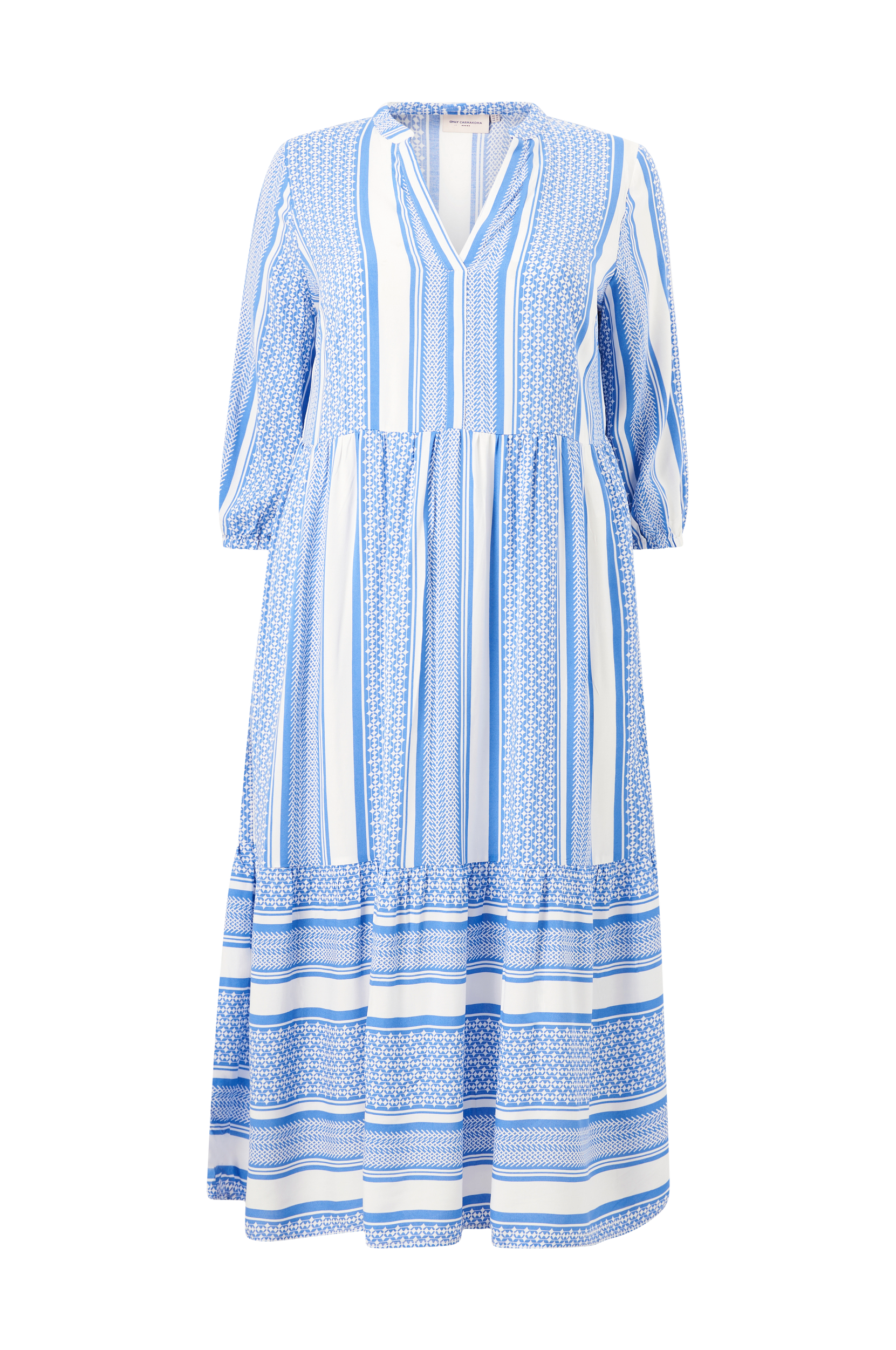 Only Carmakoma - Kjole carMarrakesh 3/4 Calf Dress - Blå - 48