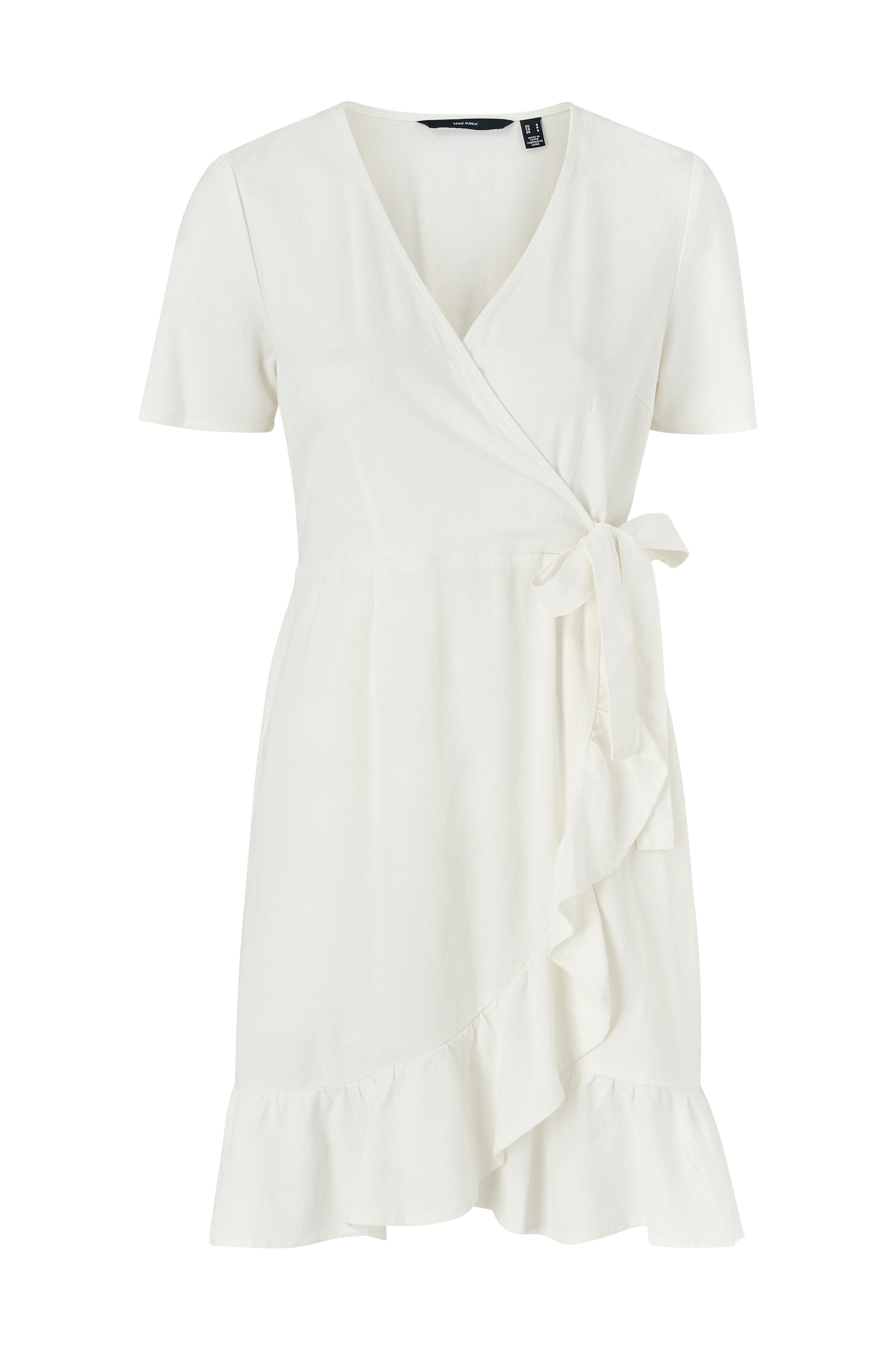 Vero Moda Slå om-kjole S/S Dress Hvid - Korte kjoler |