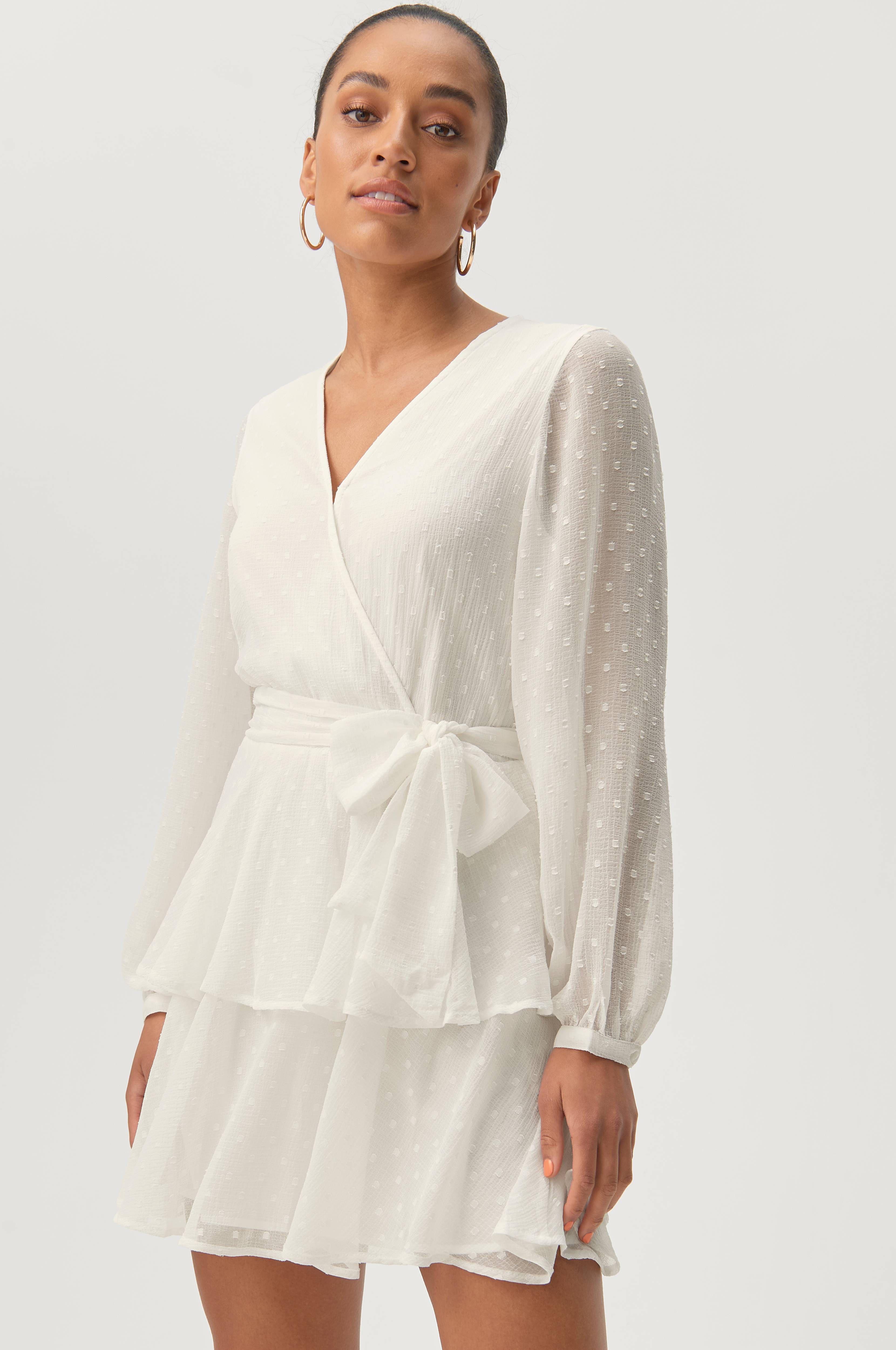 Gina Tricot Kjole Lucy Frill Dress - Natur - Korte kjoler | Ellos.no