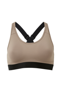 Stay in place - Sport-bh Padded Crossback Bra - Brun