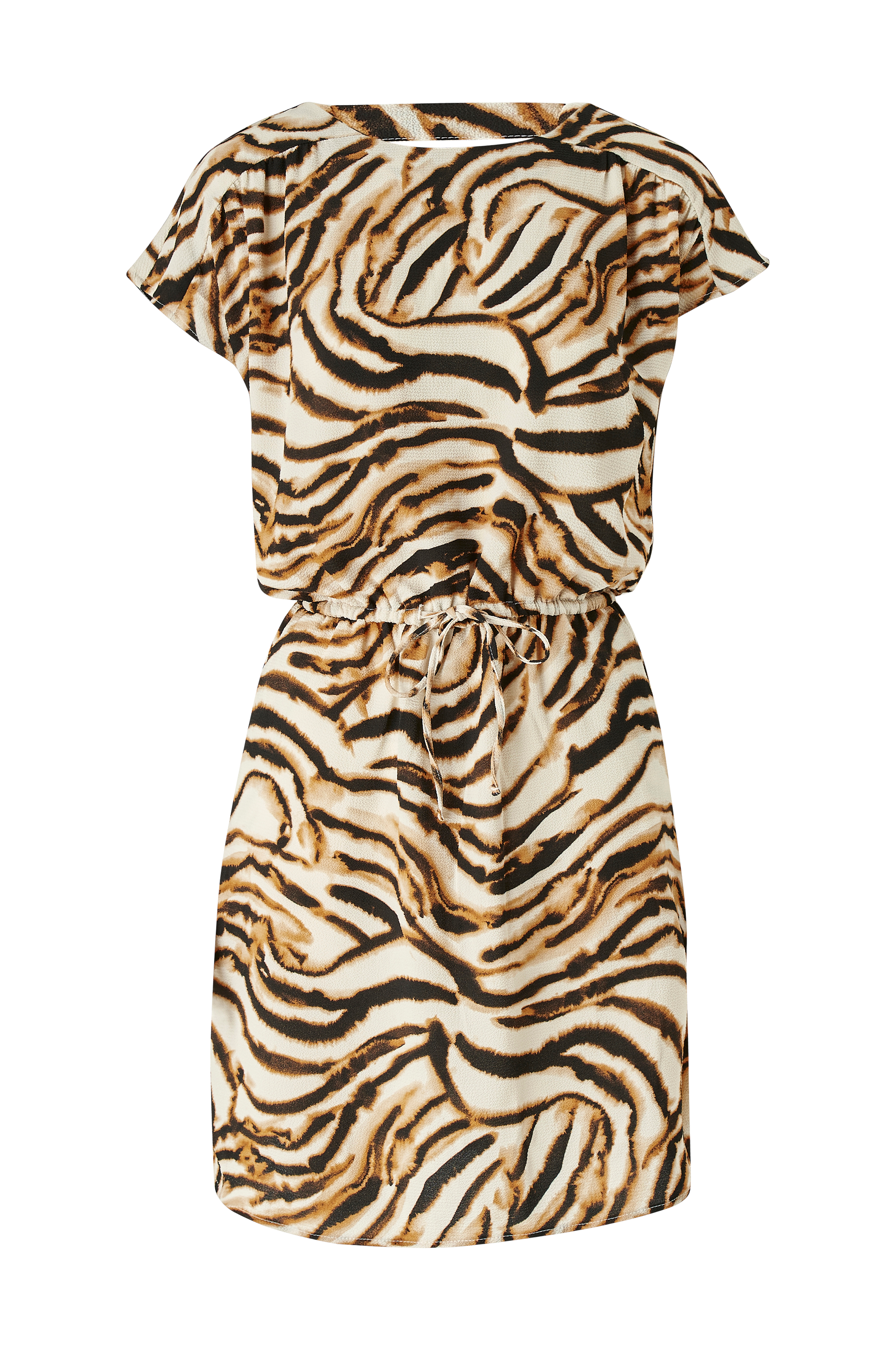 Vero Moda vmSasha Bali S/S Short Dress Aop - Brun - Korte kjoler | Ellos.dk