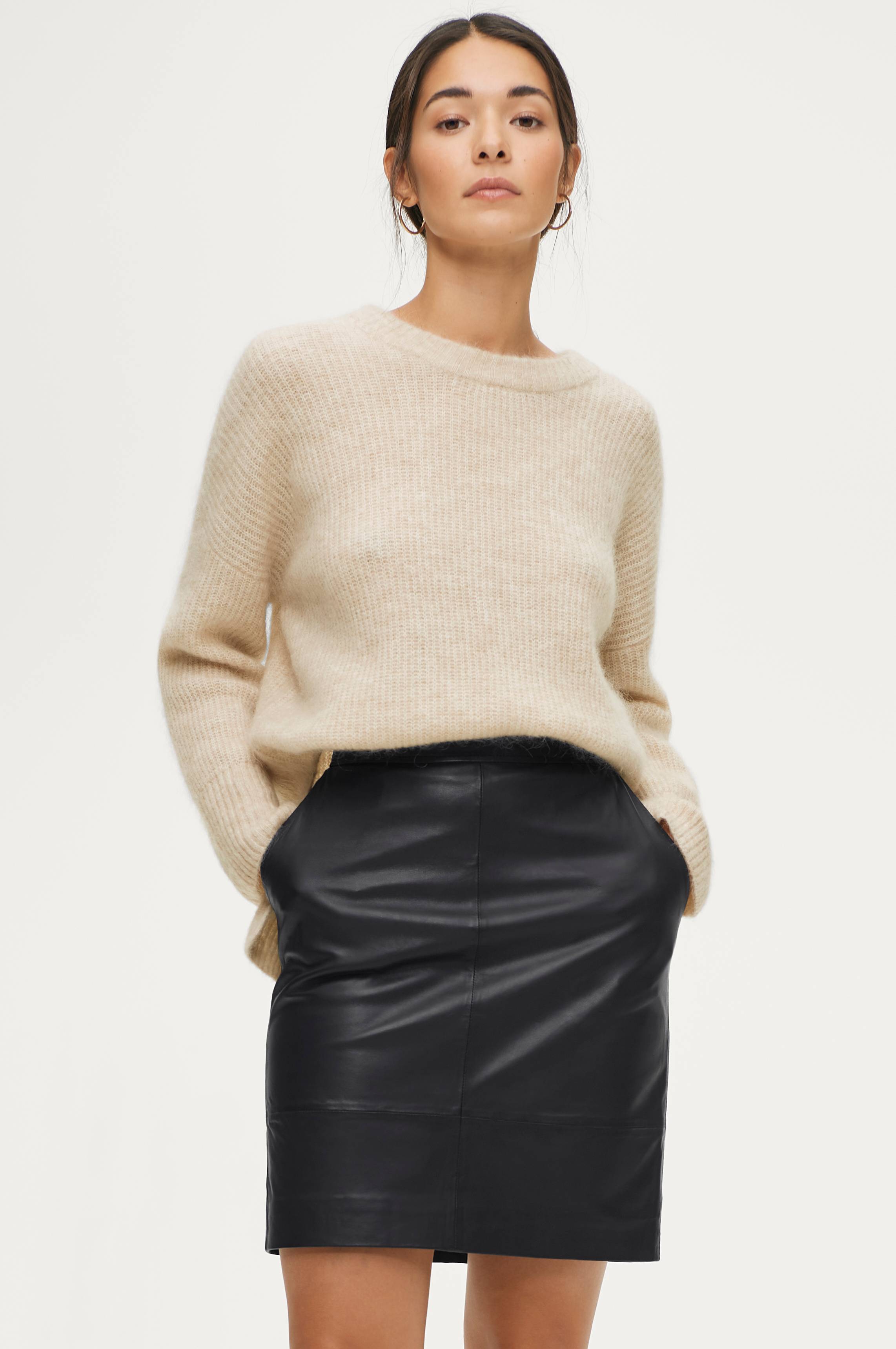 Second Female Skindnederdel Mini Leather Skirt - Sort - Korte nederdele | Ellos.dk
