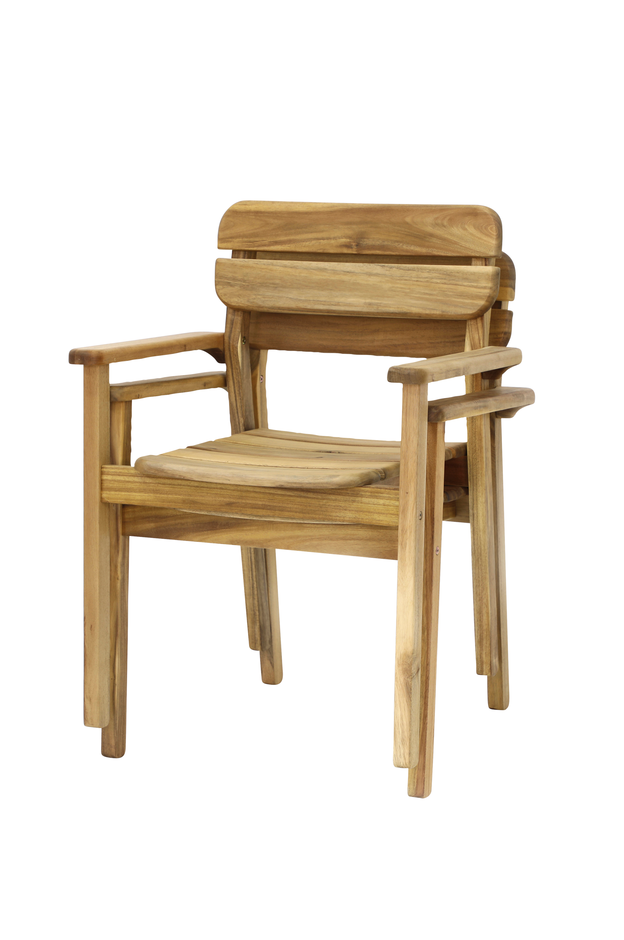 NORDFORM Stol med armlæn, Milton, 2-pak - Natur - Udemøbler & have