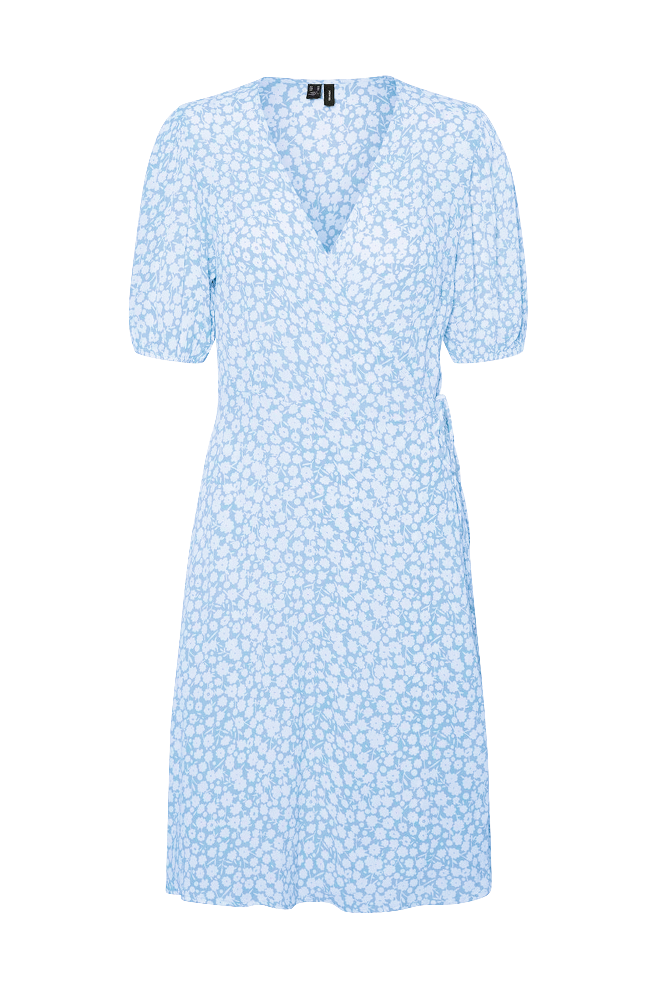 Moda Slå om-kjole vmHenna Vic S/S Wrap Dress - Blå - kjoler | Ellos.dk