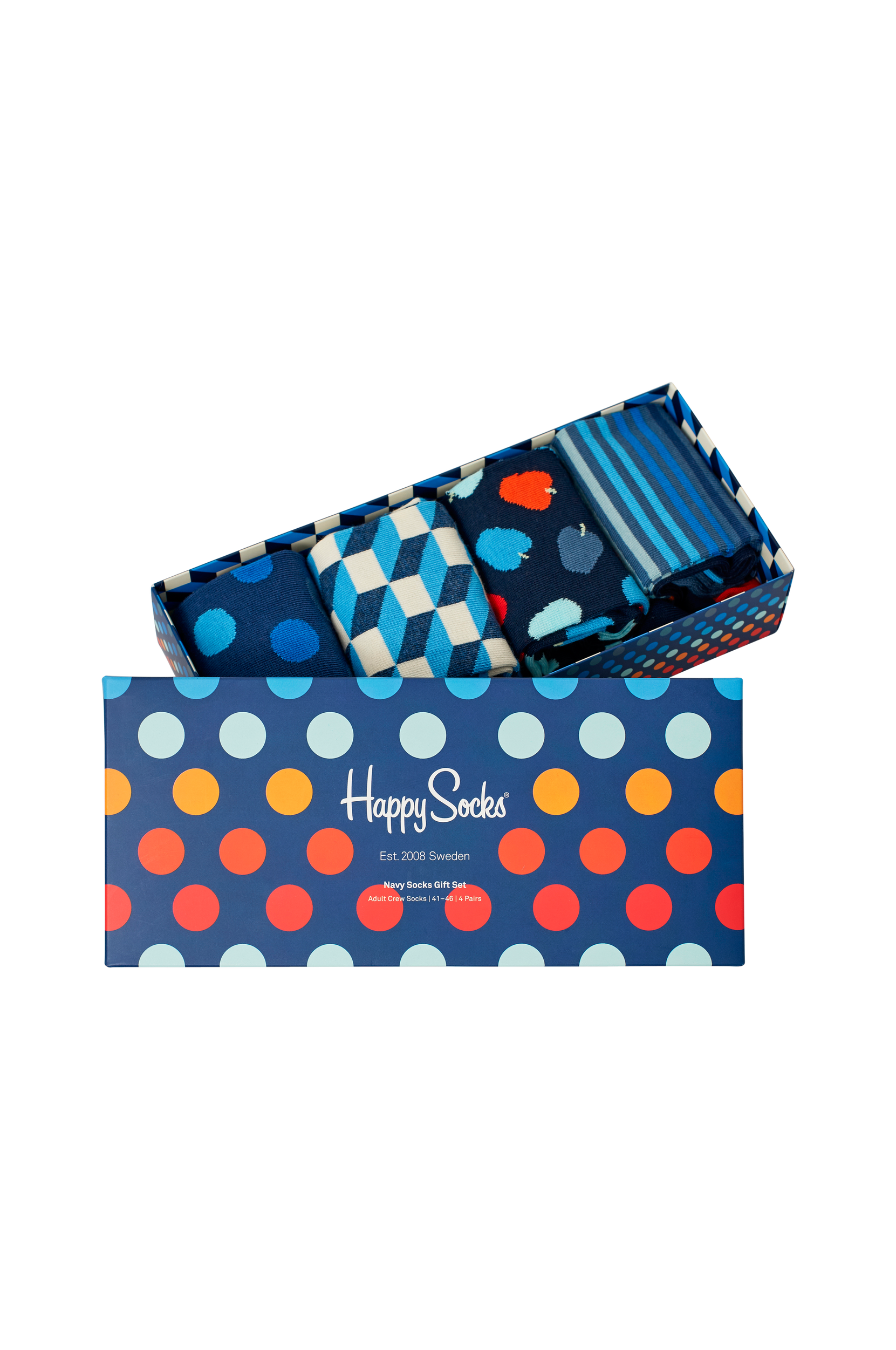 Sukat, 4 paria Navy Socks Gift Set, Happy Socks