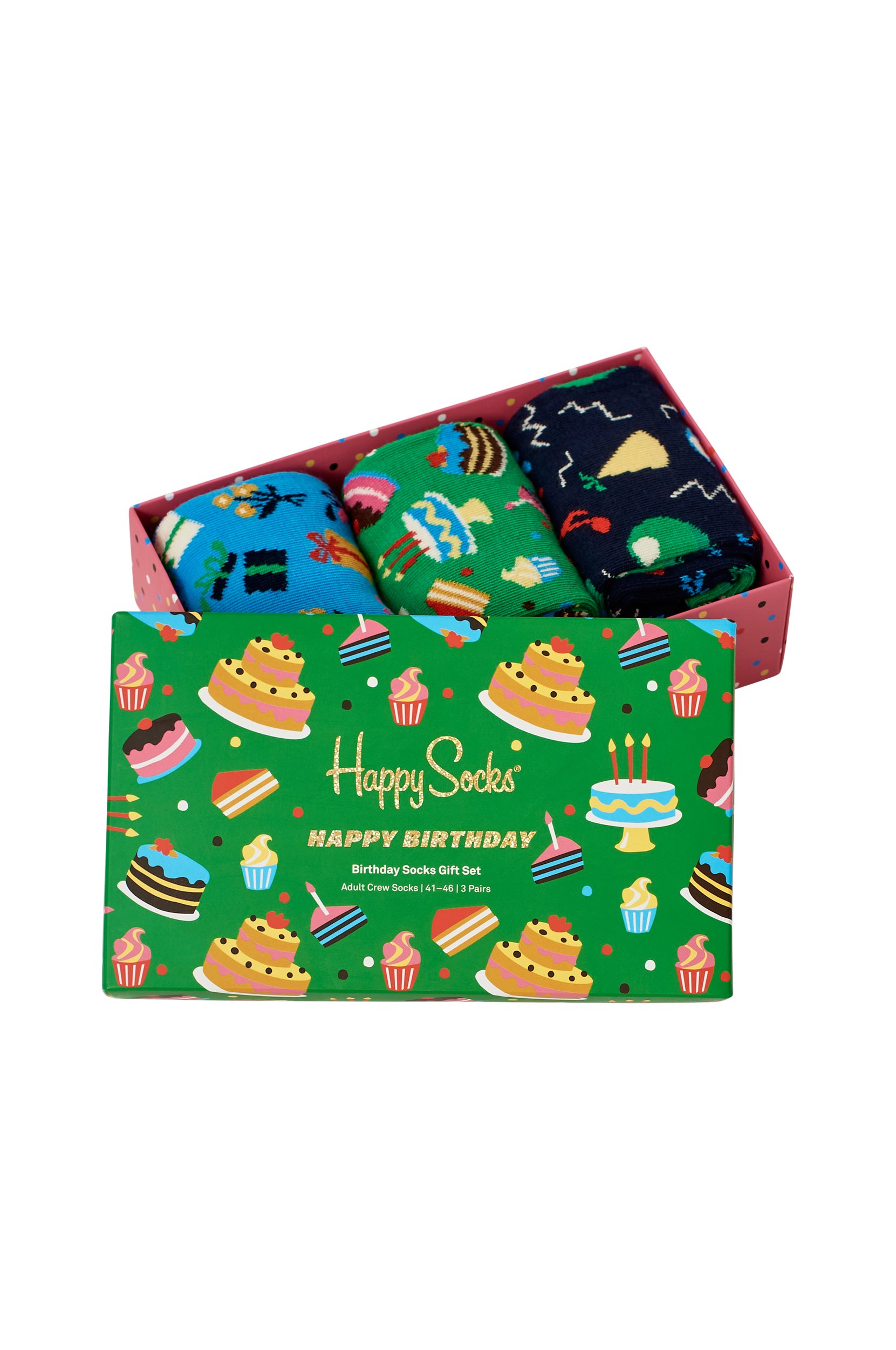 Sukat Happy Birthday Socks Gift Set, 3 paria, Happy Socks