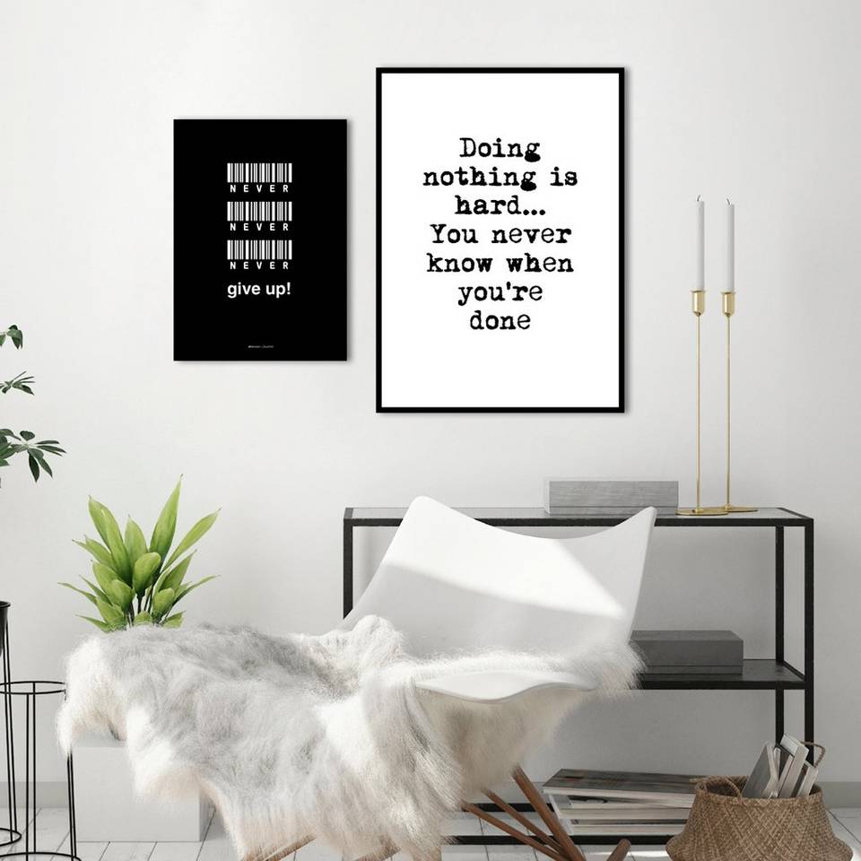 Malerifabrikken Poster Never give up, svart från Malerifabrikken, bild 2