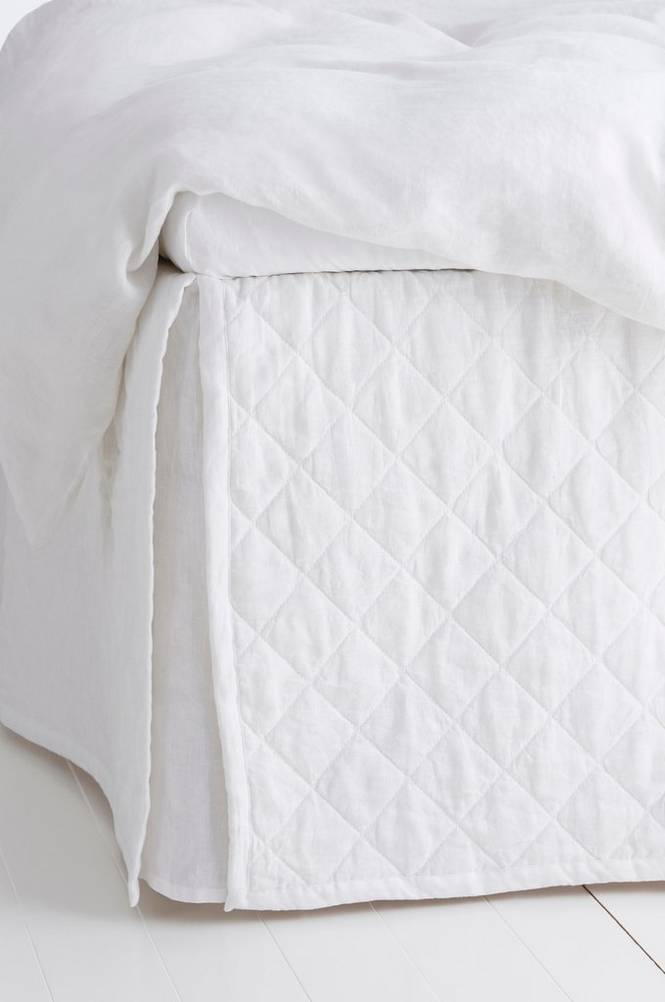 Sängkappa Candice Quilted i tvättat lin, höjd 60 cm