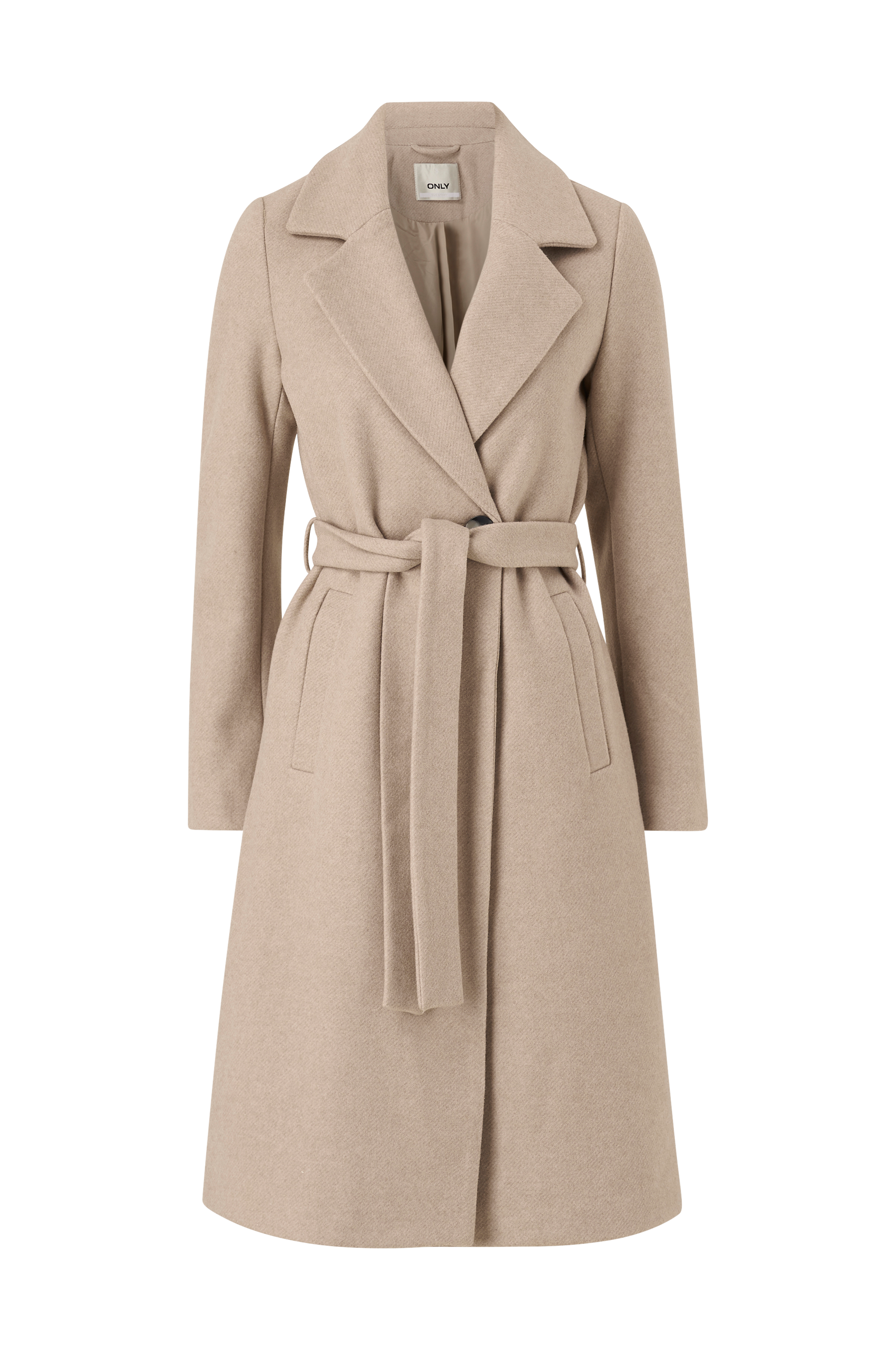 Only Wool Wrap Coat Natur - Frakker | Ellos.dk