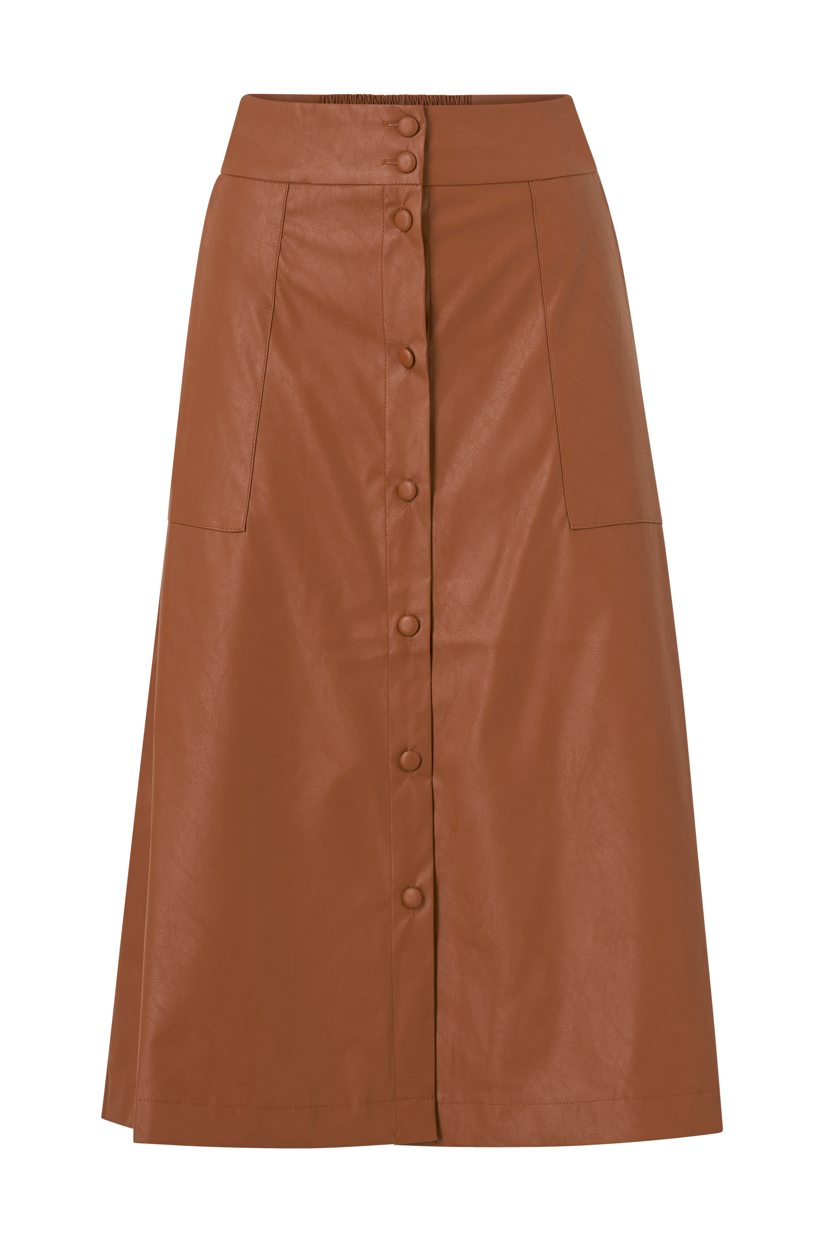 Vila Nederdel viAsenna HW Midi Coated Skirt - Brun - | Ellos.dk