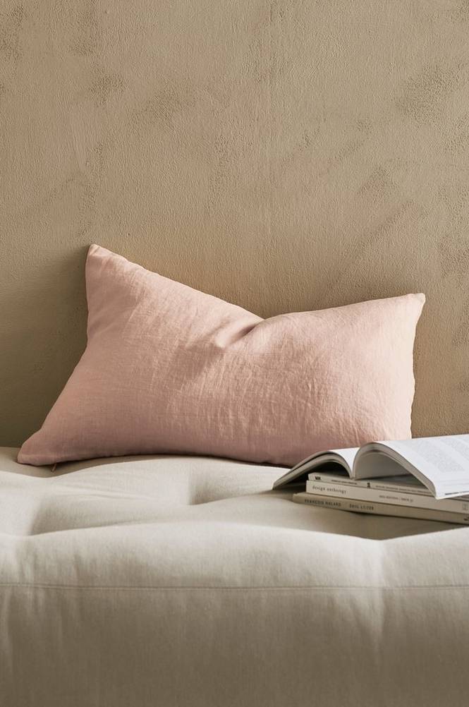 Putetrekk Candice Zip i vasket lin 40x60 cm