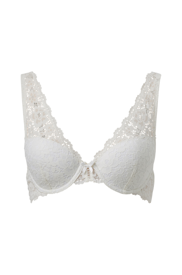 La Redoute - Bøjle-bh i blonde - Hvid - 80C