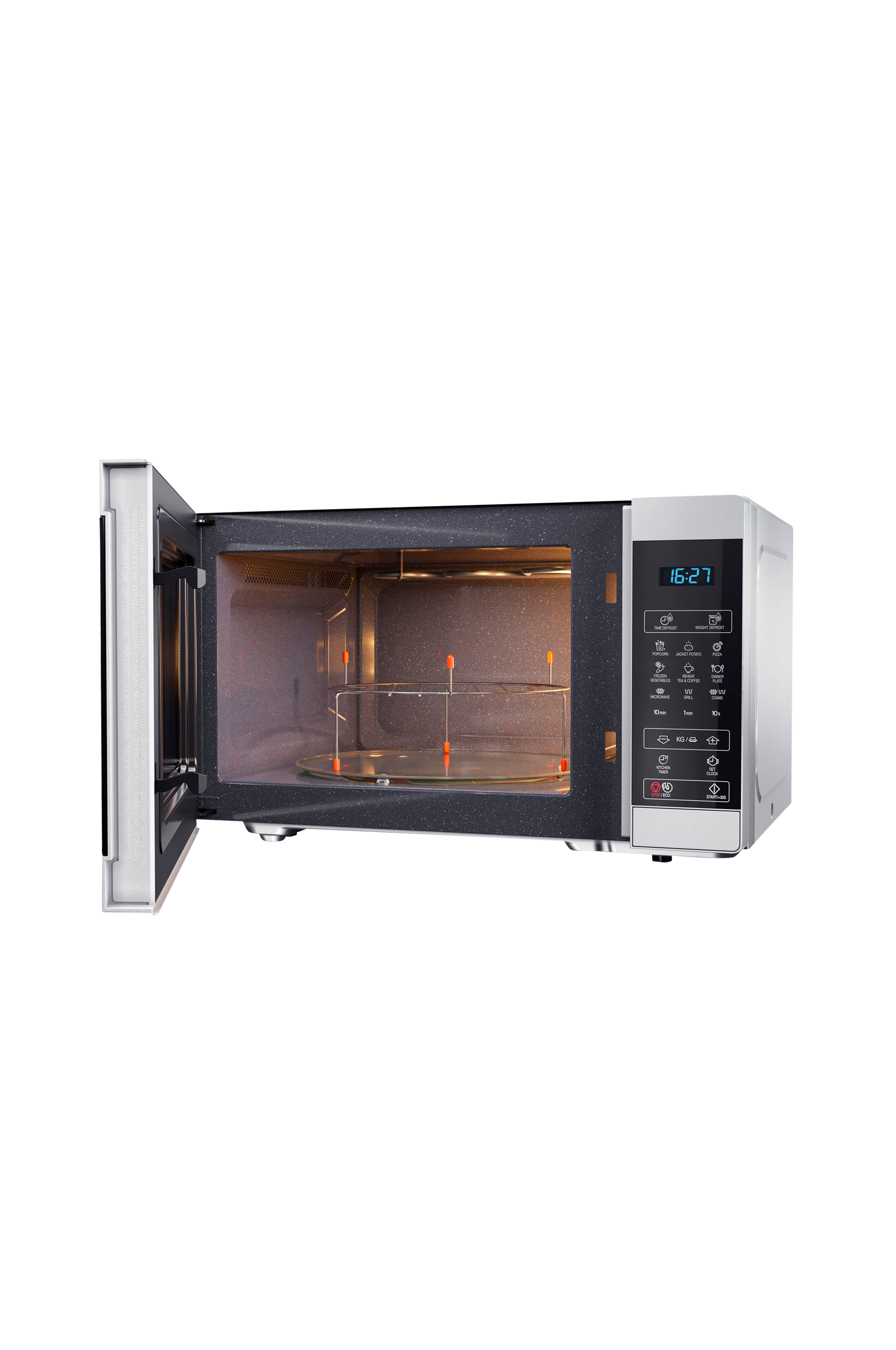 Touch Control Microwave with 1100W Grill & Ceramic Enamel Interior White SHARP YC-MG81U-W 28L 900W Digital 