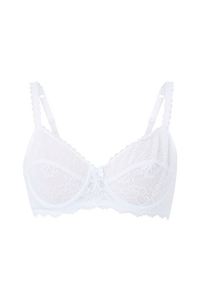 La Redoute - Omslutande bygel-bh med spets och broderad tyll - Vit