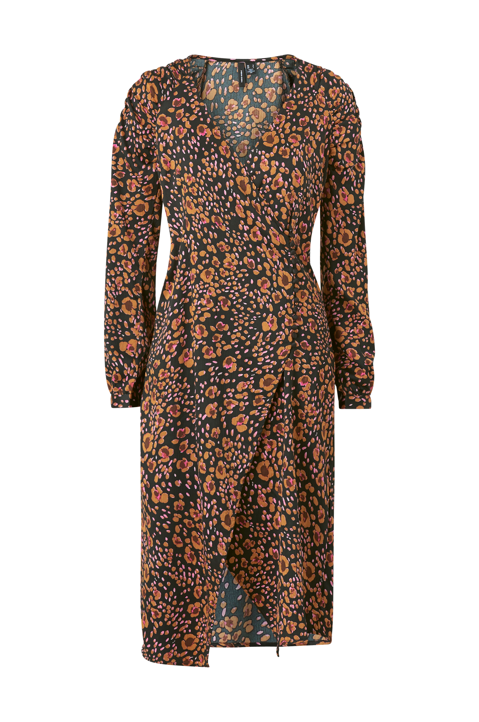 Vero Moda - Kjole vmSandra Lillian L/S Wrap Dress  - Sort - 42/44