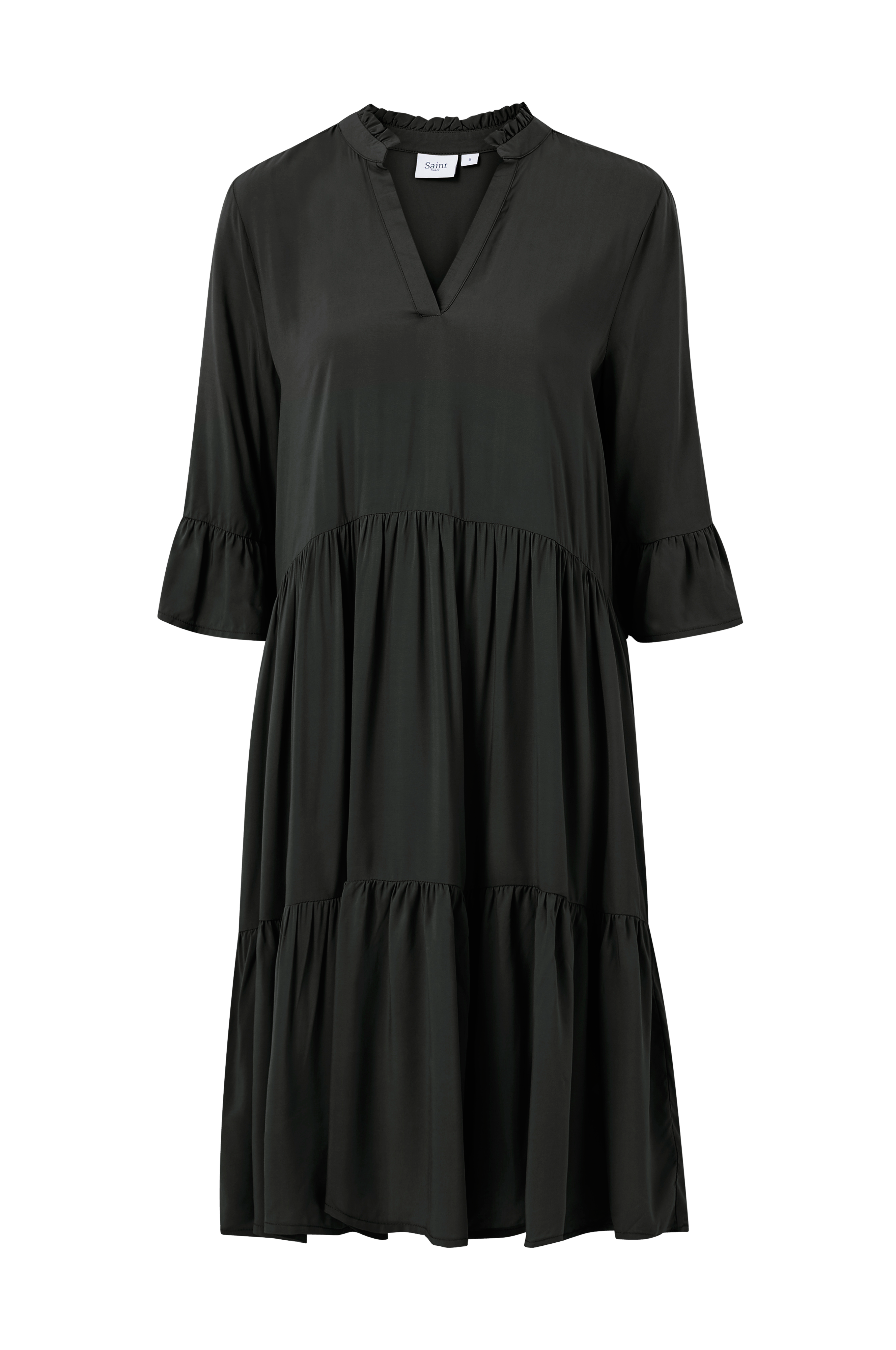 Beliebte Marke Saint Tropez Klänning EdaSZ Dress - - Solid klänningar Svart Korta