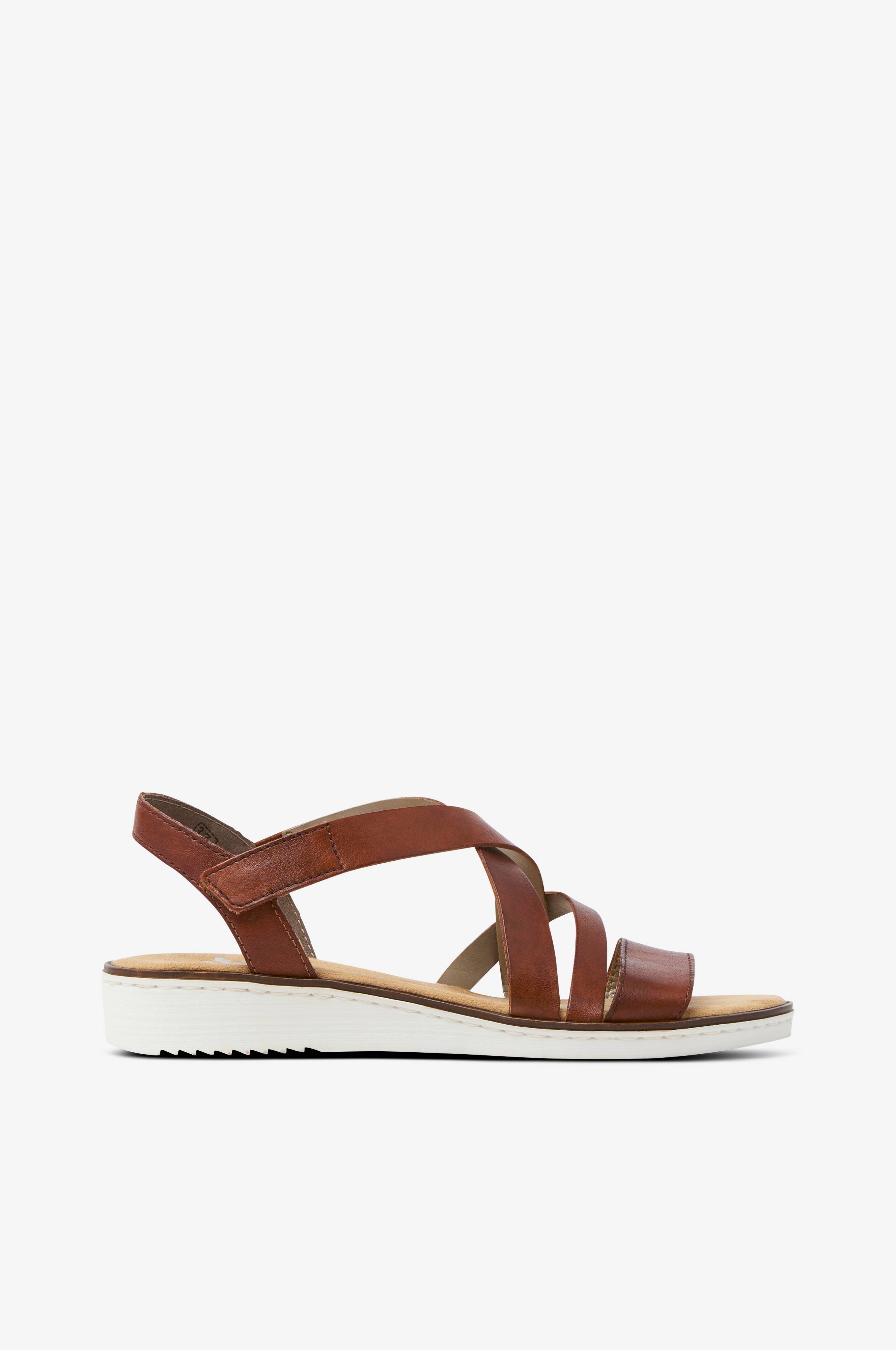 handicap Tegn et billede snatch Rieker Sandal af skind - Brun - Sandaler | Ellos.dk