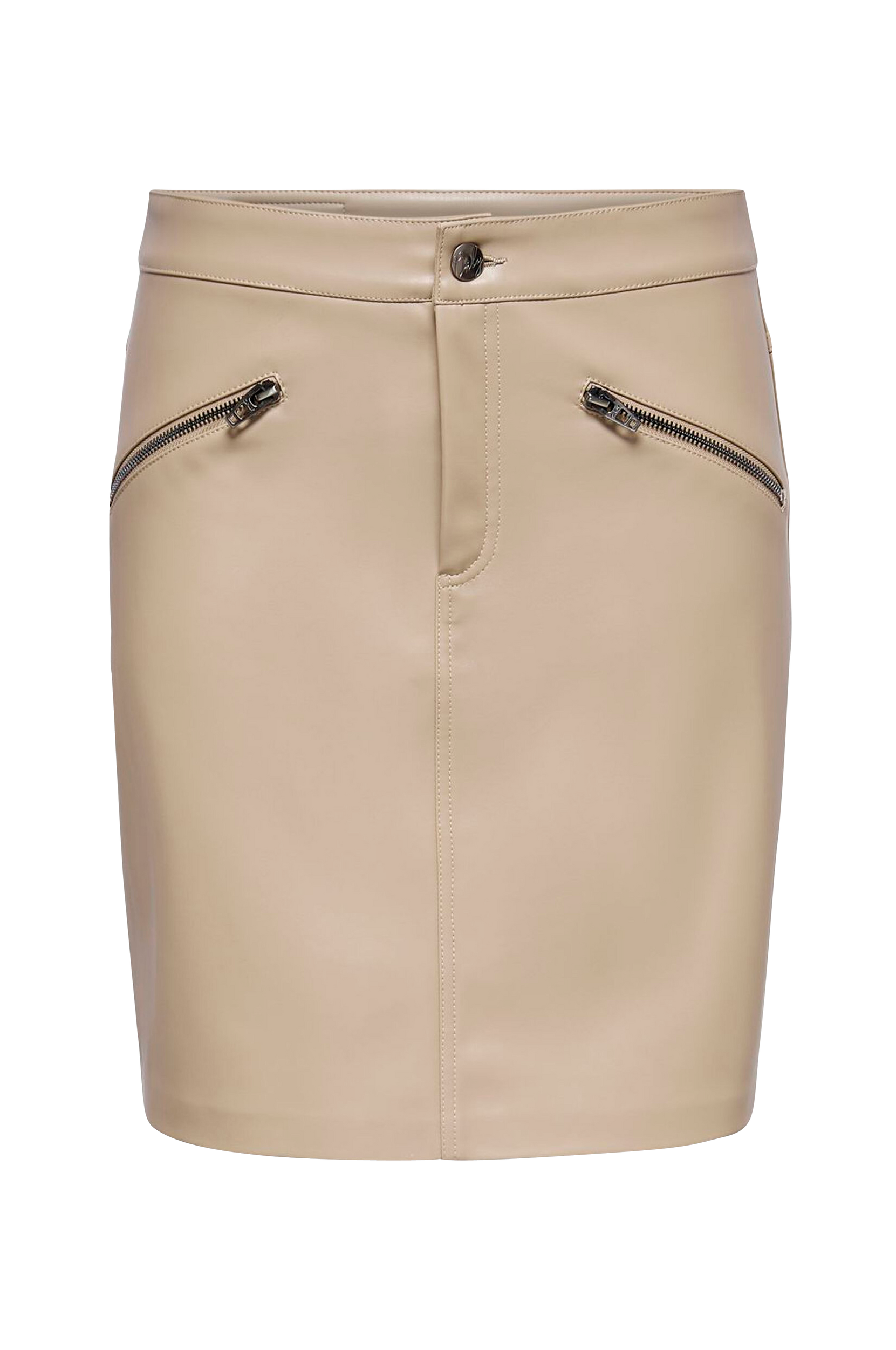Only - Nederdel onlHeide Faux Leather Skirt  - Brun - 36