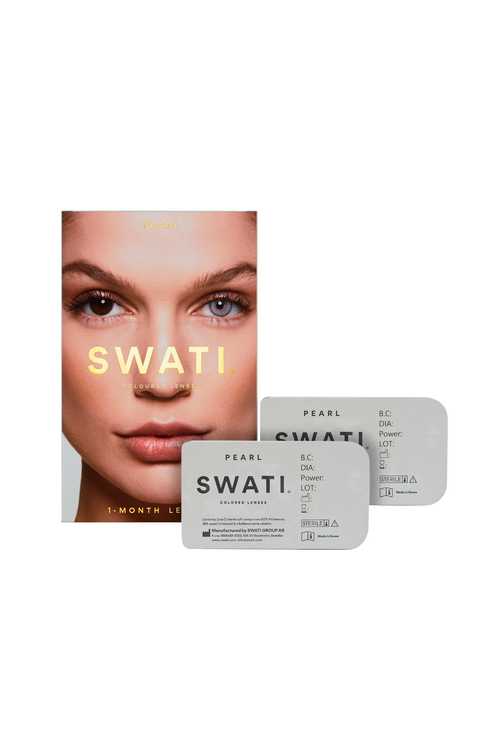 SWATI Cosmetics - Pearl kosmetiska 1-månadslinser