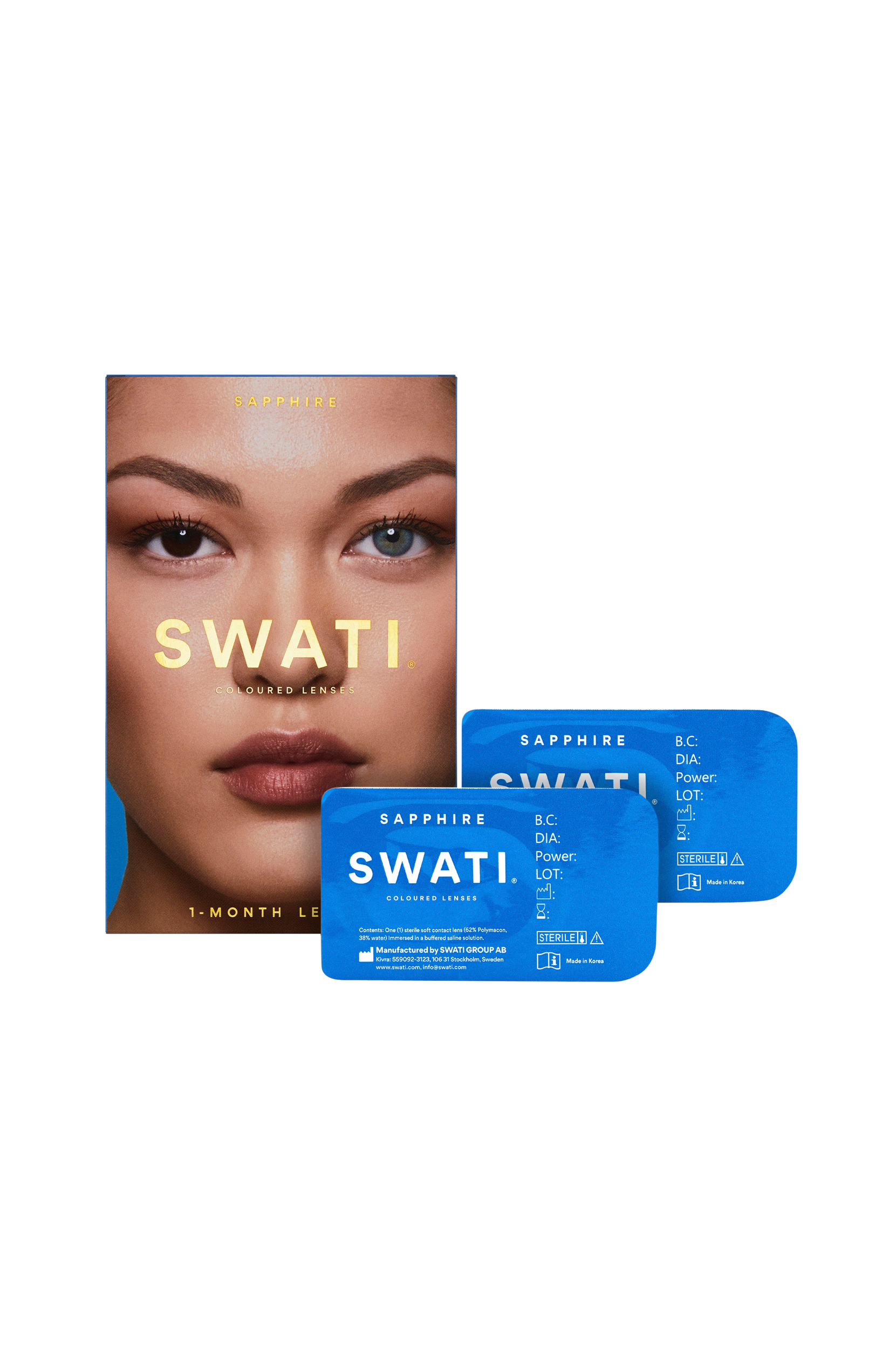 SWATI Cosmetics - Sapphire kosmetiska 1-månadslinser