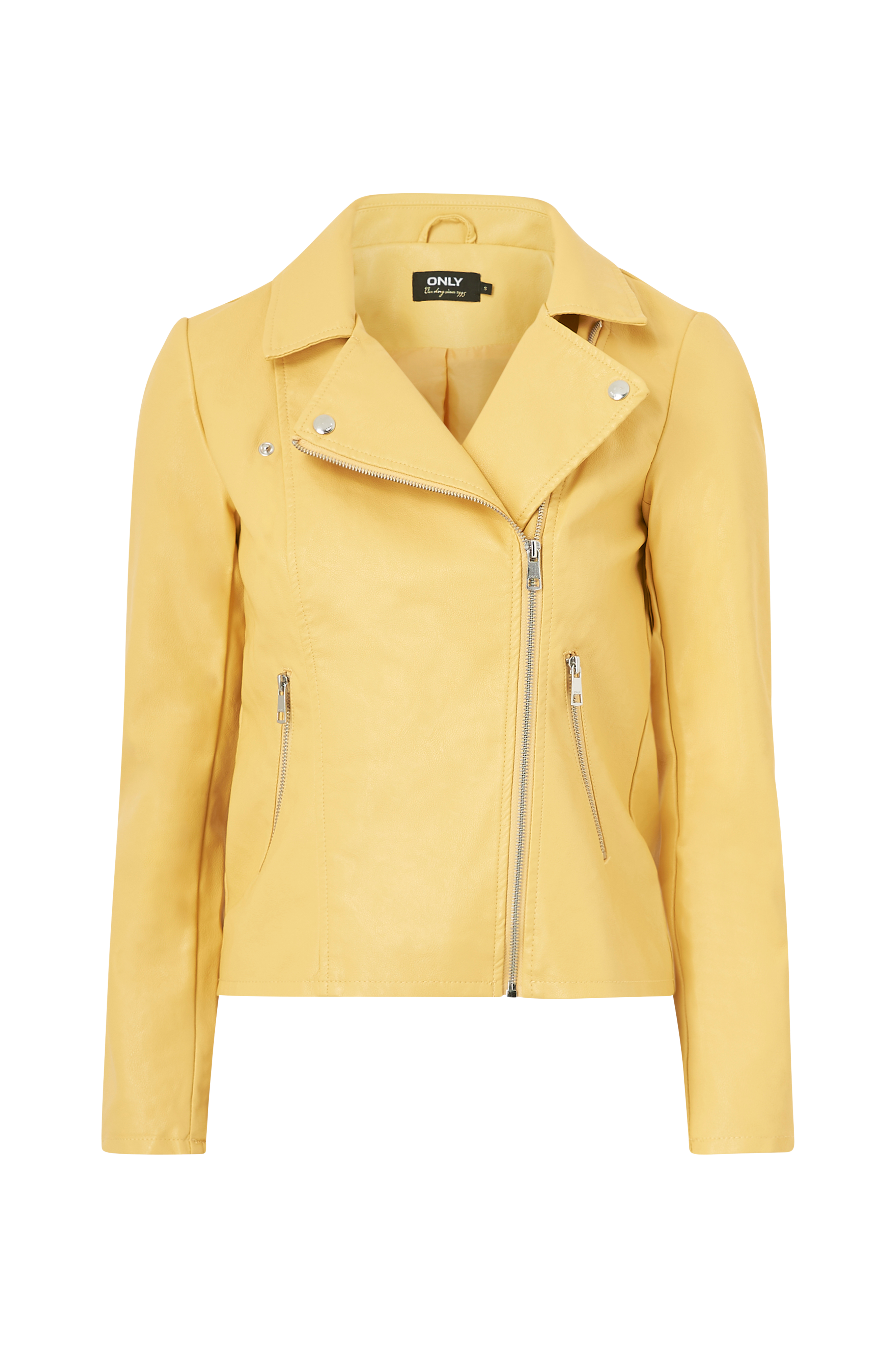 Only Biker-Takki Onlmelisa Faux Leather Biker - Keltainen - Kevättakit | Ellos