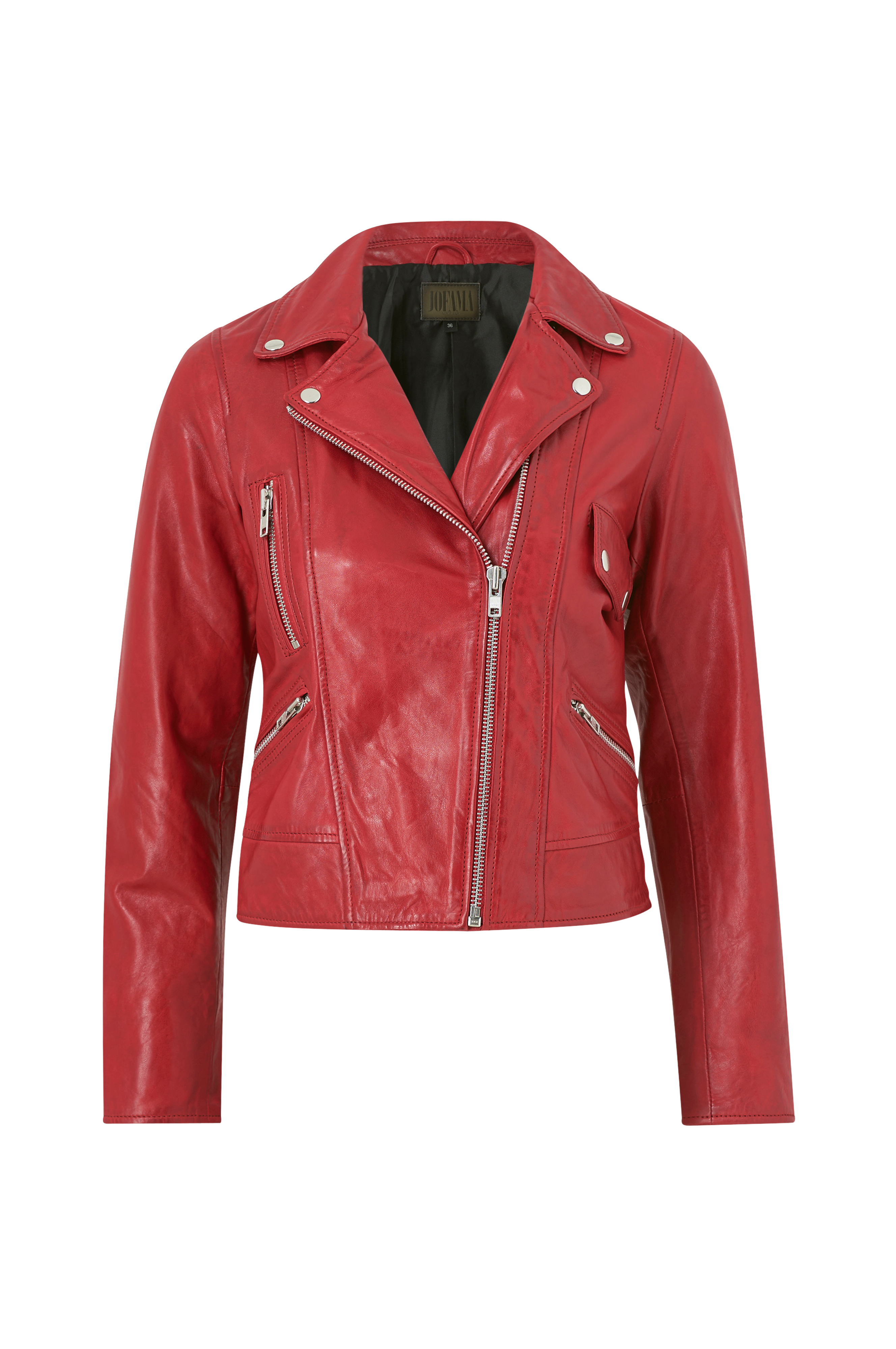 Jofama Biker-Takki Kaley Leather Biker - Punainen - Kevättakit - Ellos.fi