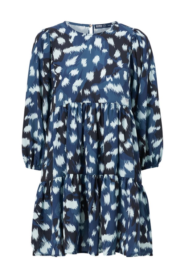 Svea - Kjole W. Casual Frill Dress - Blå - 38