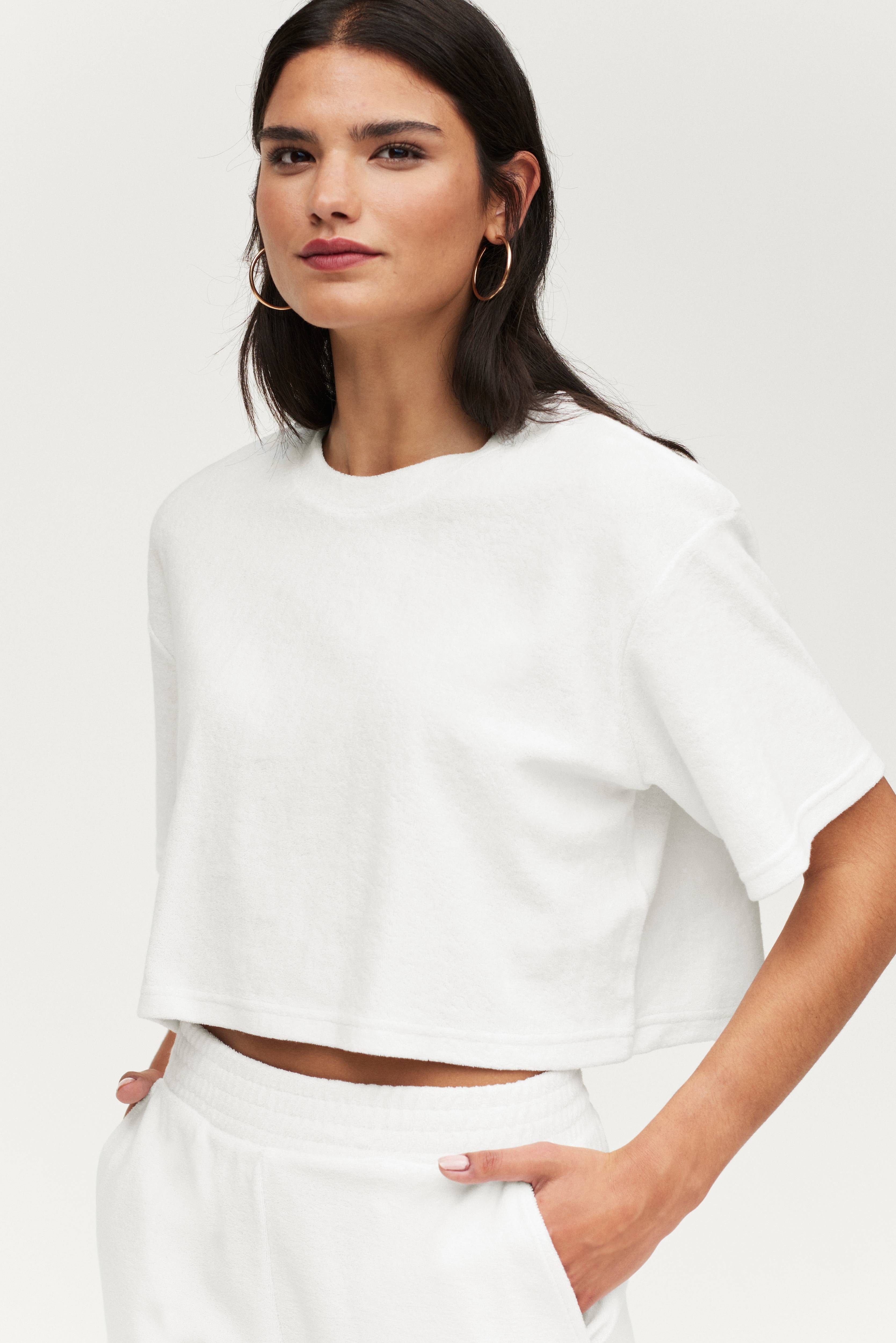 Gina Tricot Topp Ava Towelling Tee - Hvit - Topper | Ellos.no