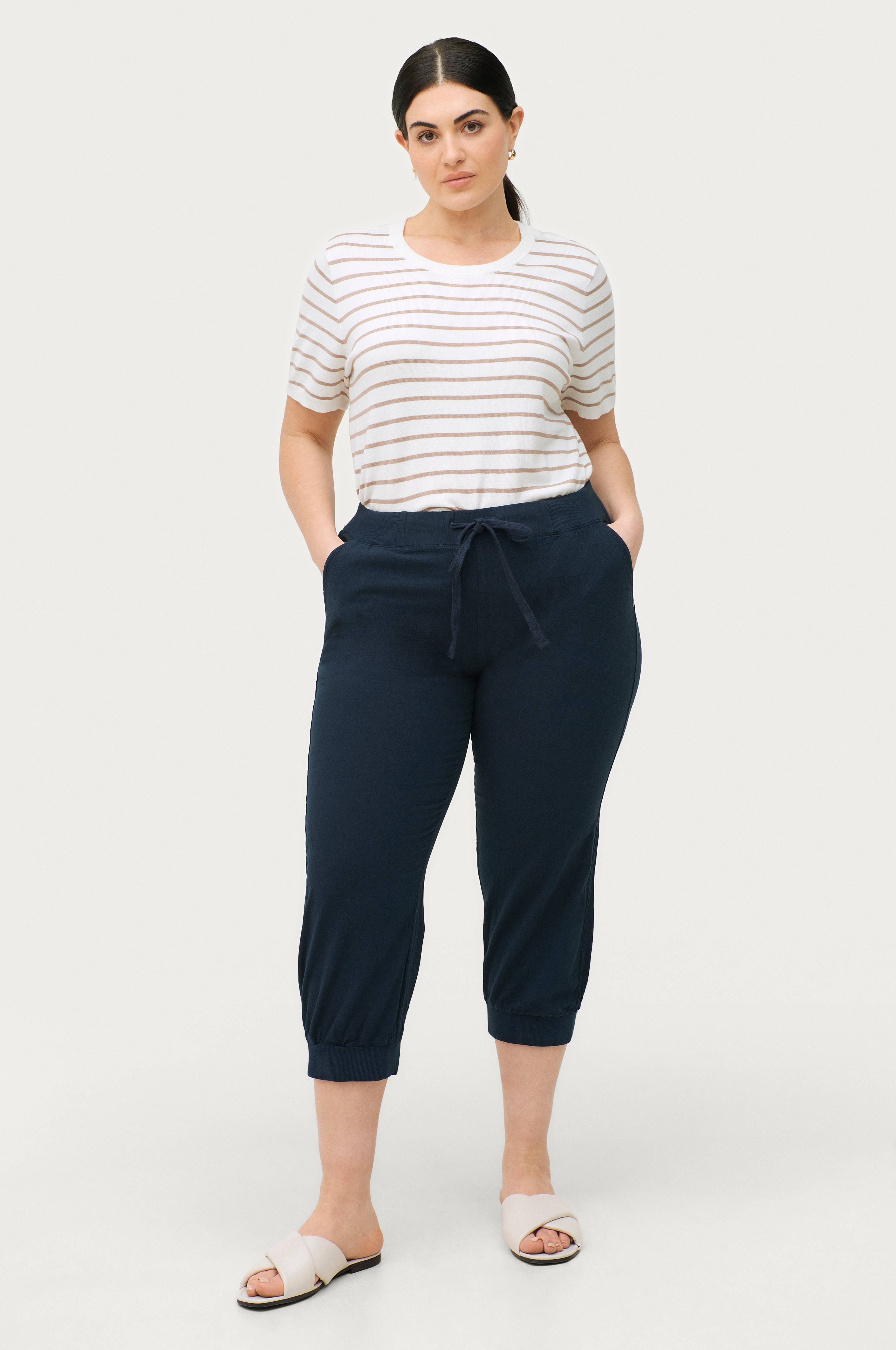 Kaffe Curve Byxor Kcnana Capri Pants Blå Capribyxor 5808