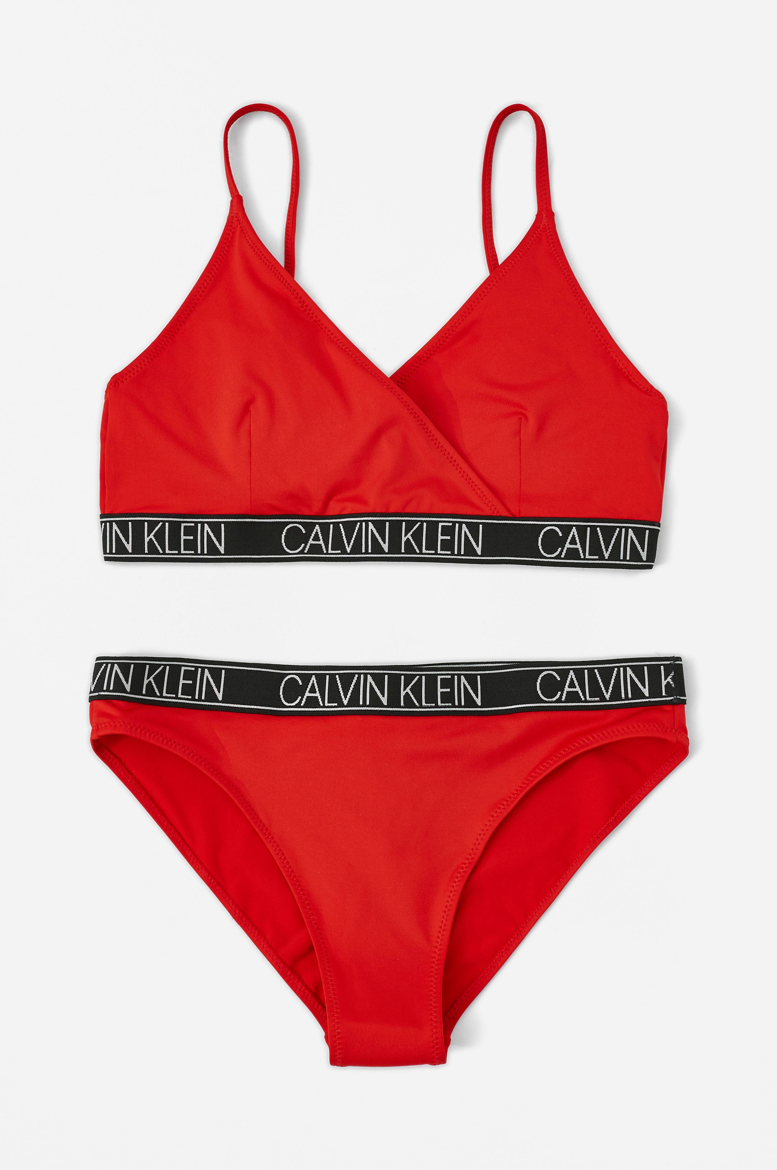 Tilsyneladende Prisnedsættelse bekræfte Calvin Klein Bikini Triangle Bikini Set - Rød - Bikinier | Ellos.dk