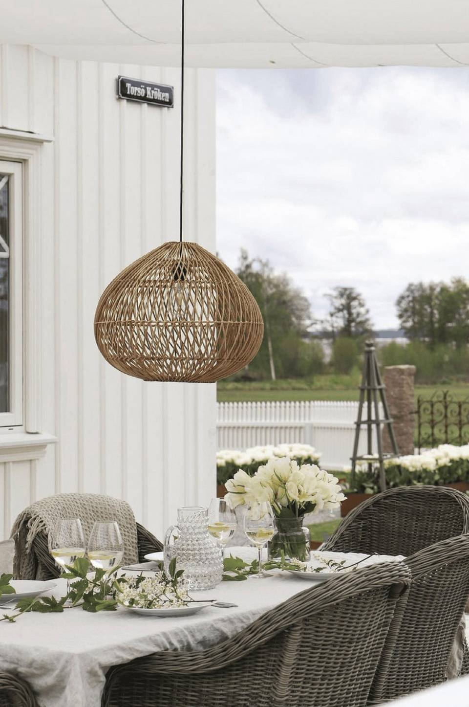 PR Home Taklampa Karen, 70 cm, för utomhusbruk, natur från PR Home, bild 2