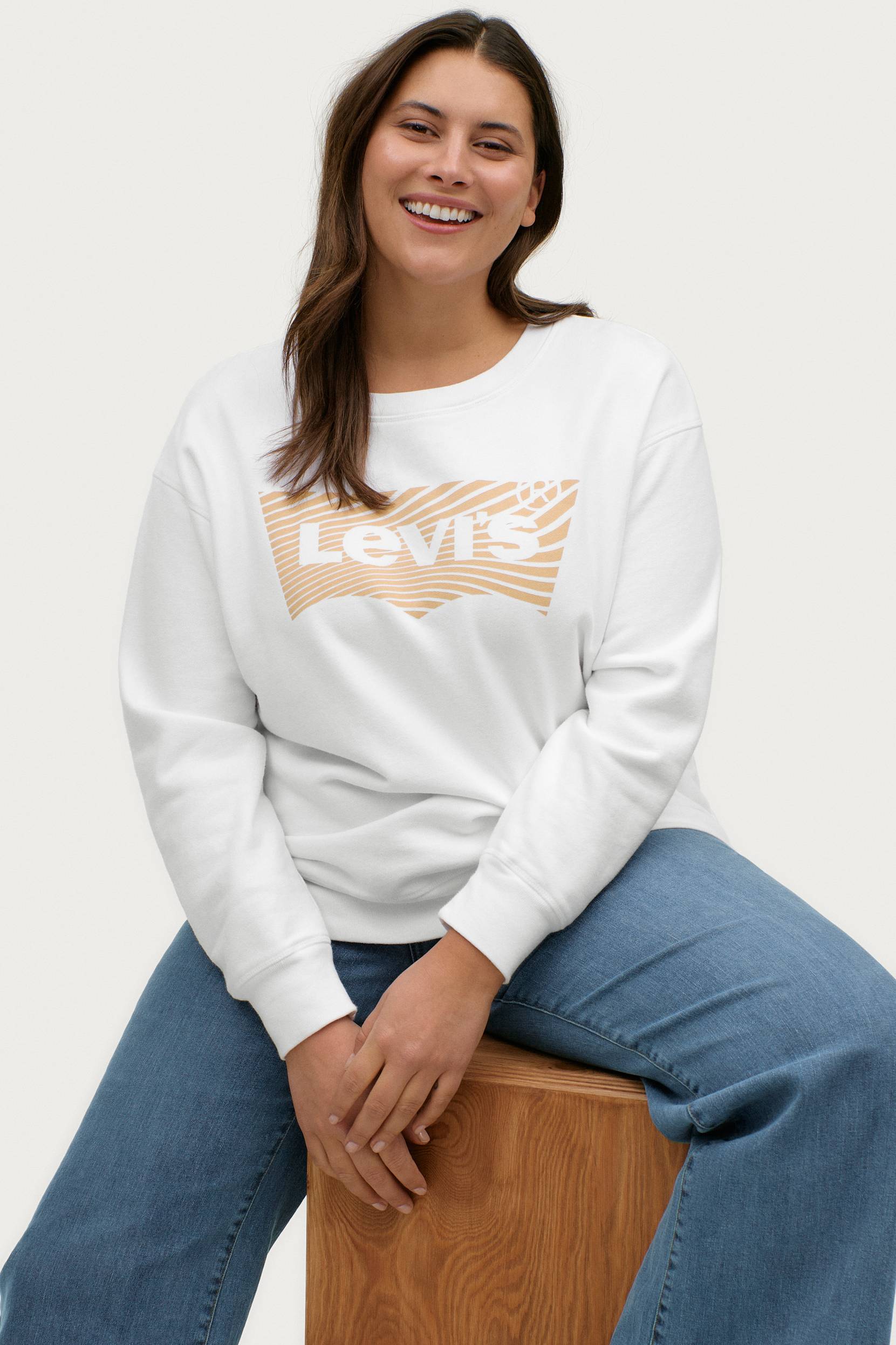 Levi's Plus - Sweatshirt Pl Graphic Standard Crew - Hvid - 44/46