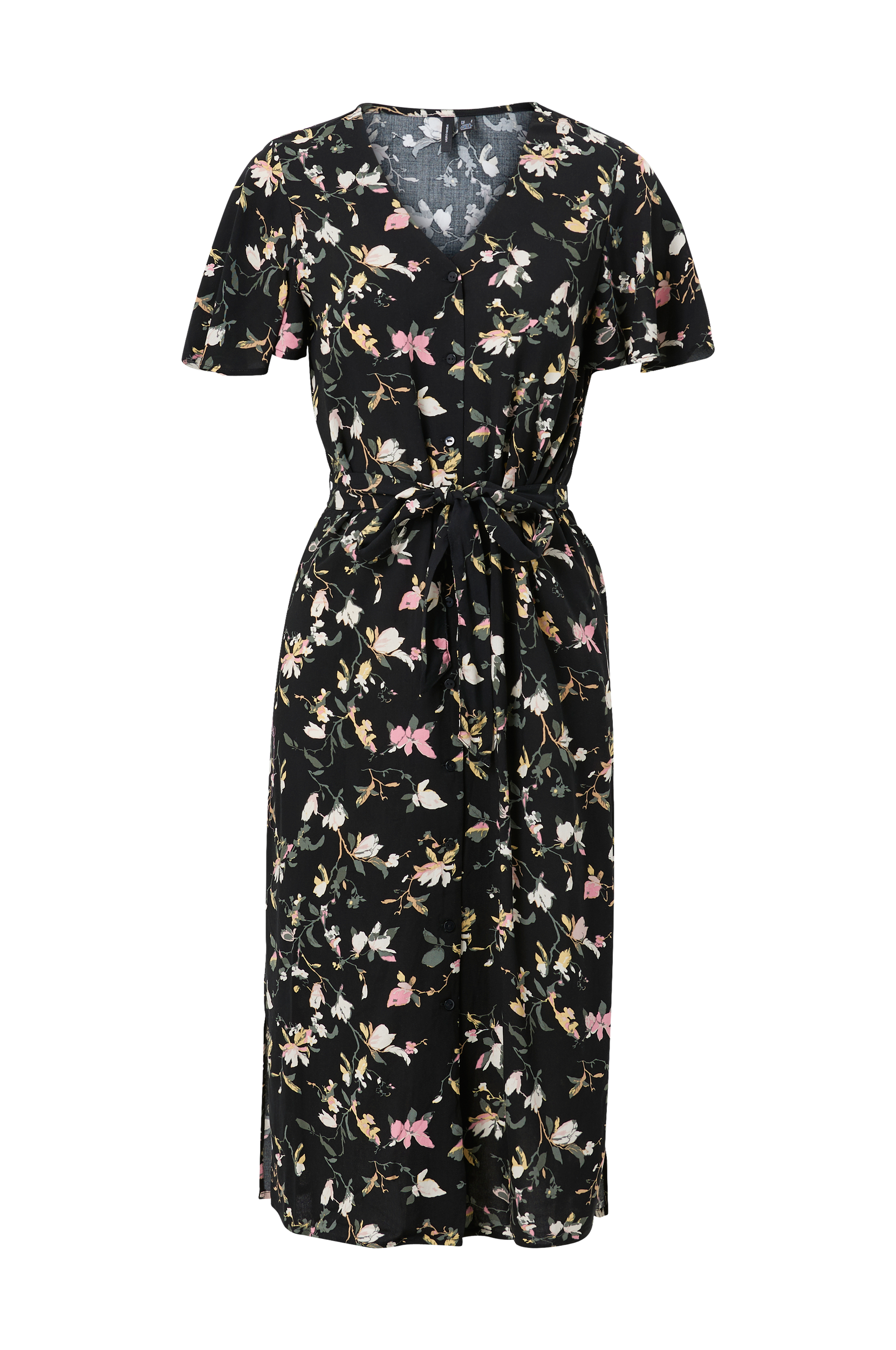 Vero Moda - Kjole vmSimply Easy SS Calf Shirt Dress Wvn - Sort - 34/36
