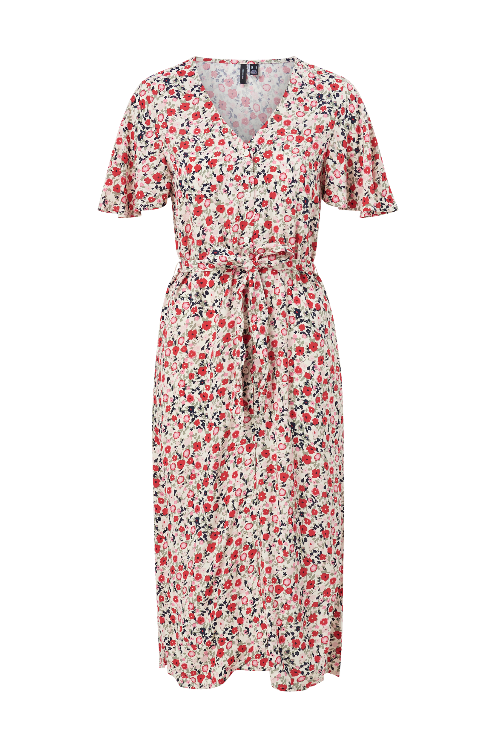 Vero Moda - Kjole vmSimply Easy SS Calf Shirt Dress Wvn - Natur - 34/36