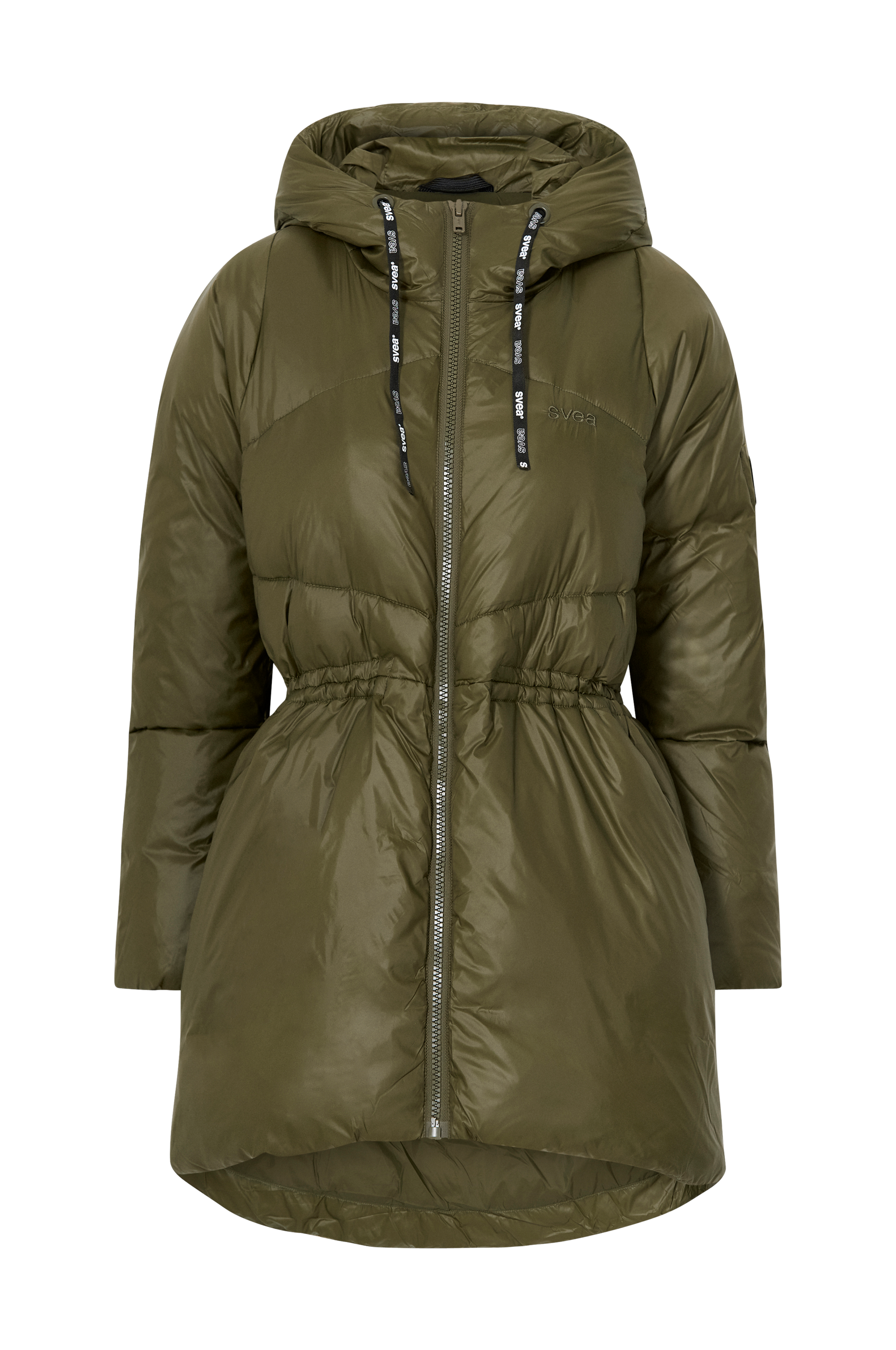 Svea - Dunjakke W. Mid Length Shiny Jacket - Grøn - 42