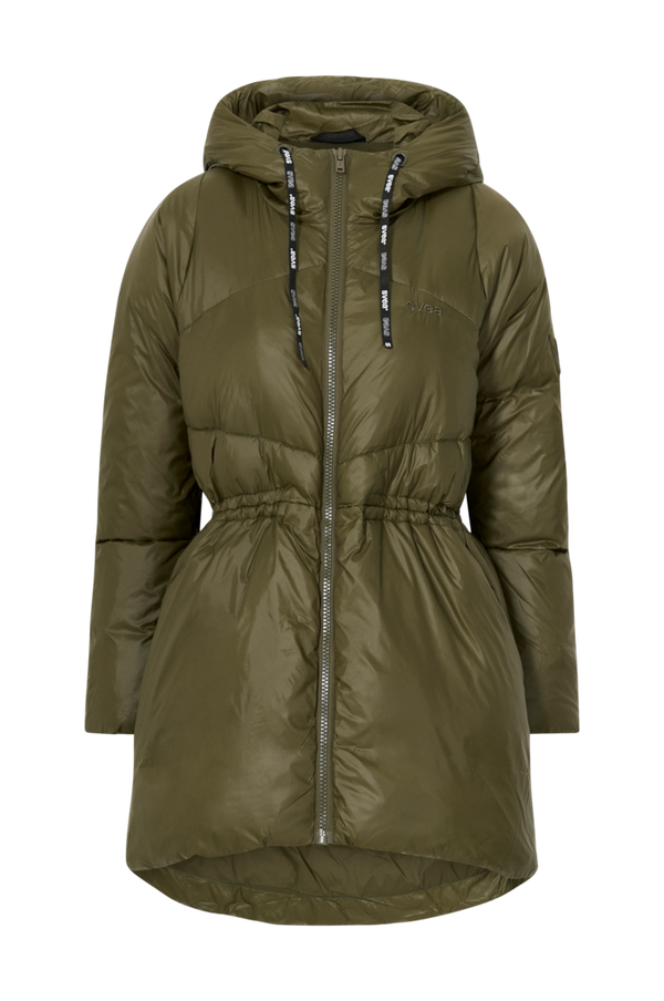 Svea - Dunjakke W. Mid Length Shiny Jacket - Grøn - 36