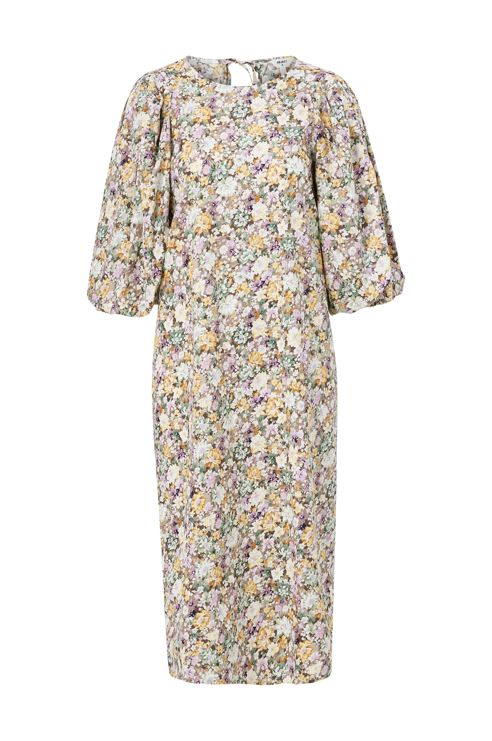 ensom Sammentræf Skæbne Object - Kjole objJasia 3/4 Midi Dress 114 - Beige - 36 - Kjoler - Tøj til  kvinder (29018440)