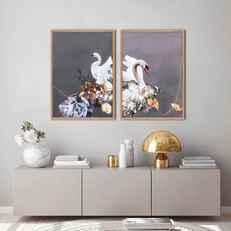 Malerifabrikken Poster Swan Gold 1, grå från Malerifabrikken, bild 2