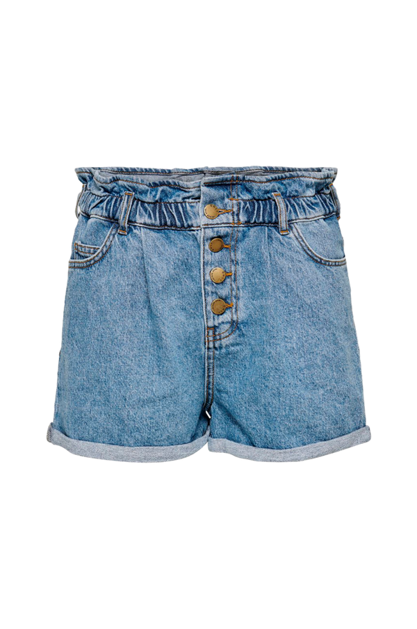 Only Onlcuba Paperbag Denimshorts Shorts Blue Tøj kvinder - - (27458272) Light Denim til Shorts Noos Dnm