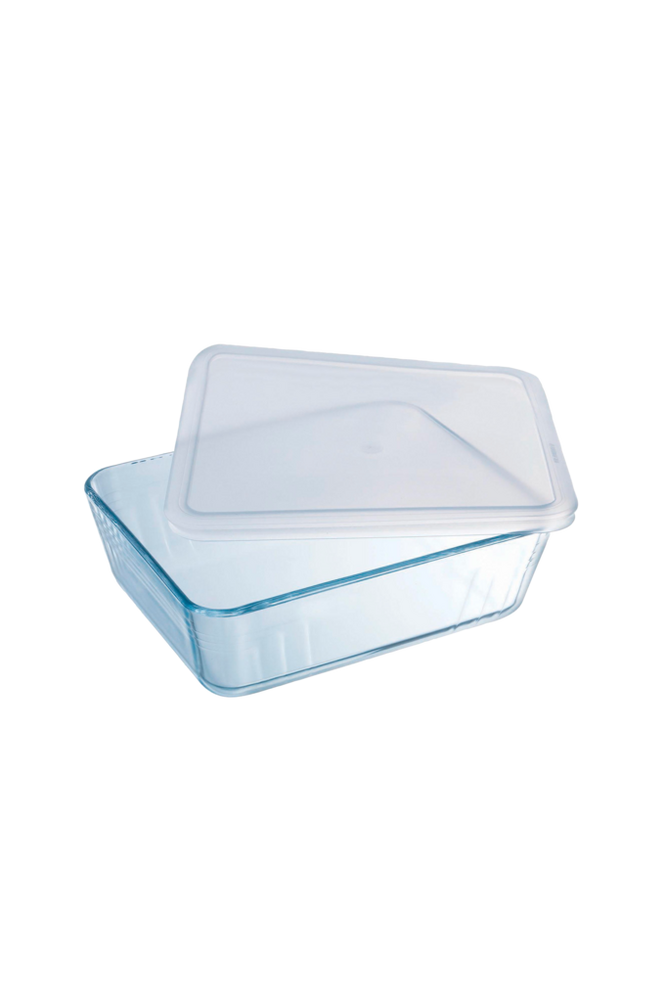 Avlång form med plastlock 25x20cm/2,6L